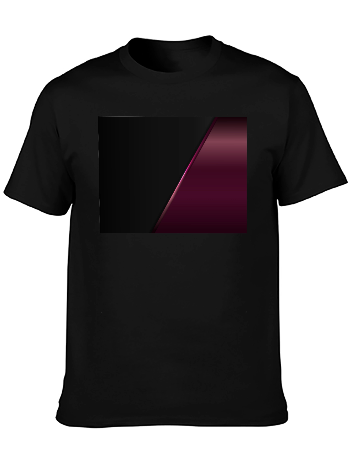 Sleek Black Tee with Modern Geometric Design