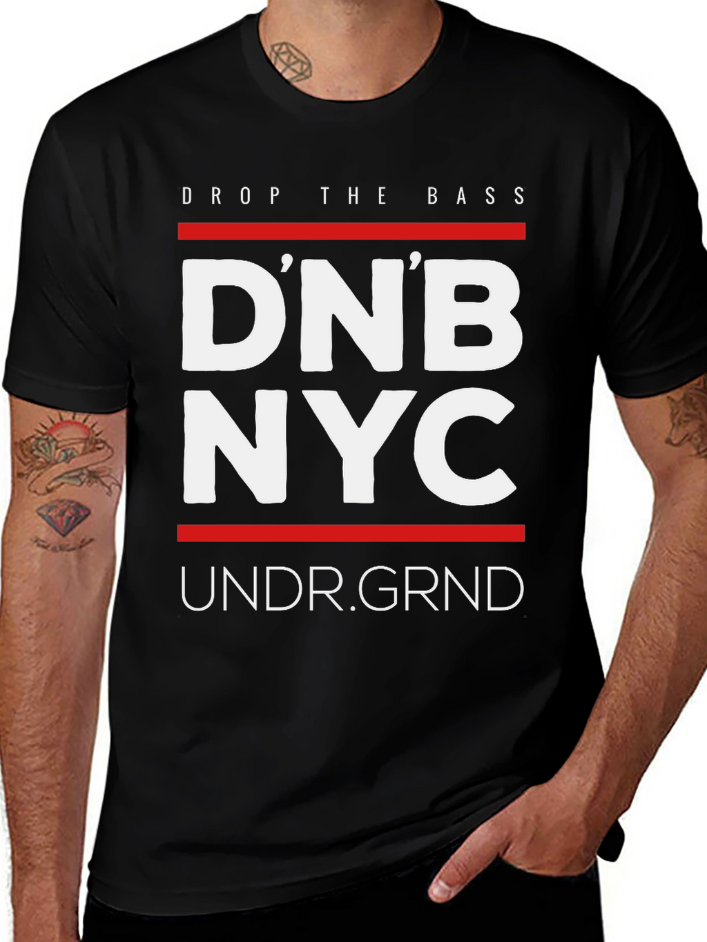 DNB NYC Mens Black Graphic T-Shirt