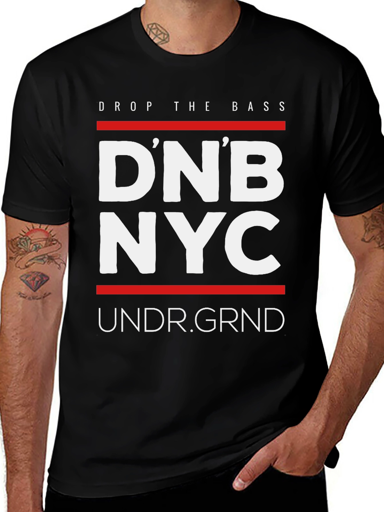 DNB NYC Mens Black Graphic T-Shirt