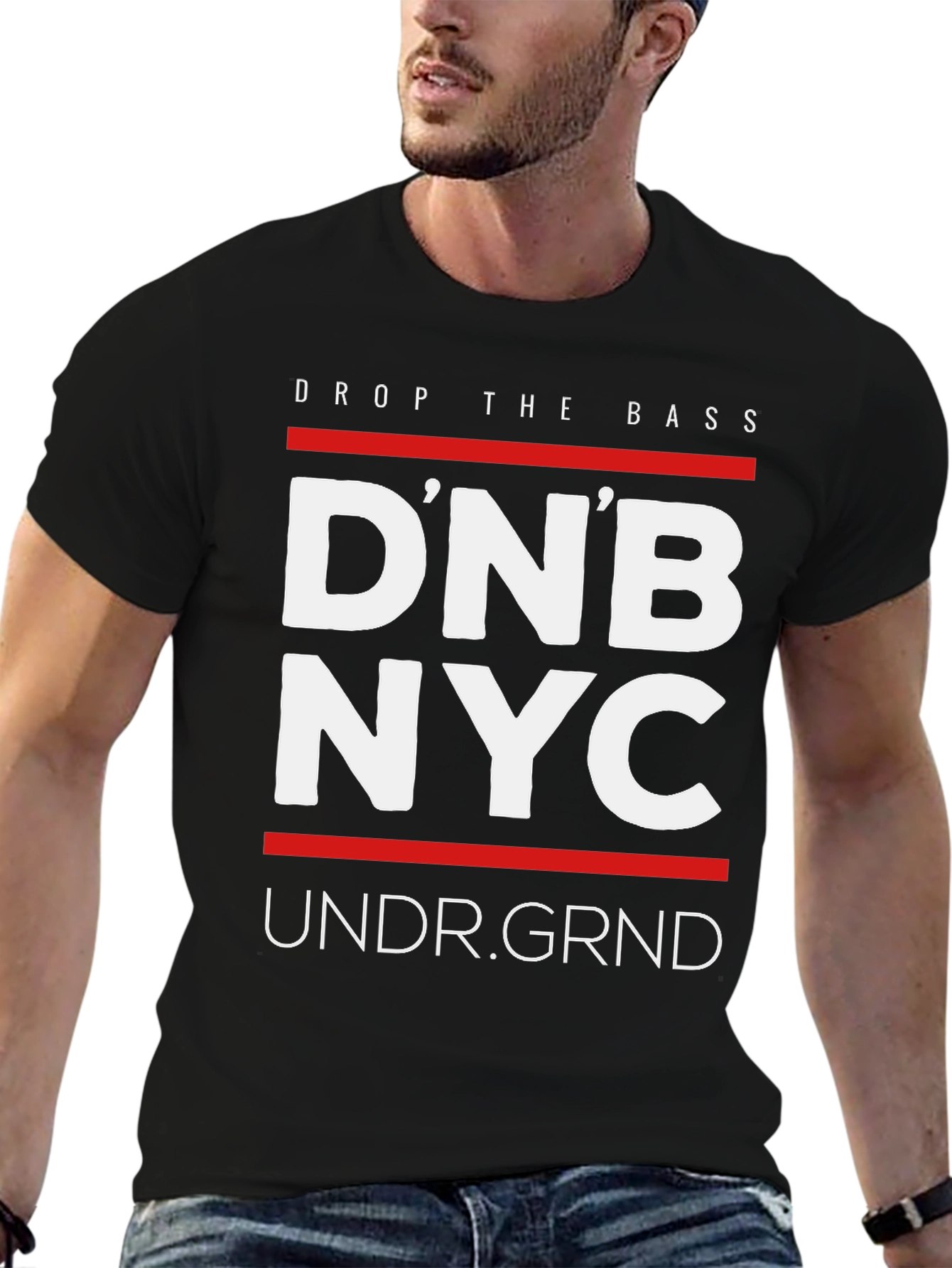 DNB NYC Mens Black Graphic T-Shirt