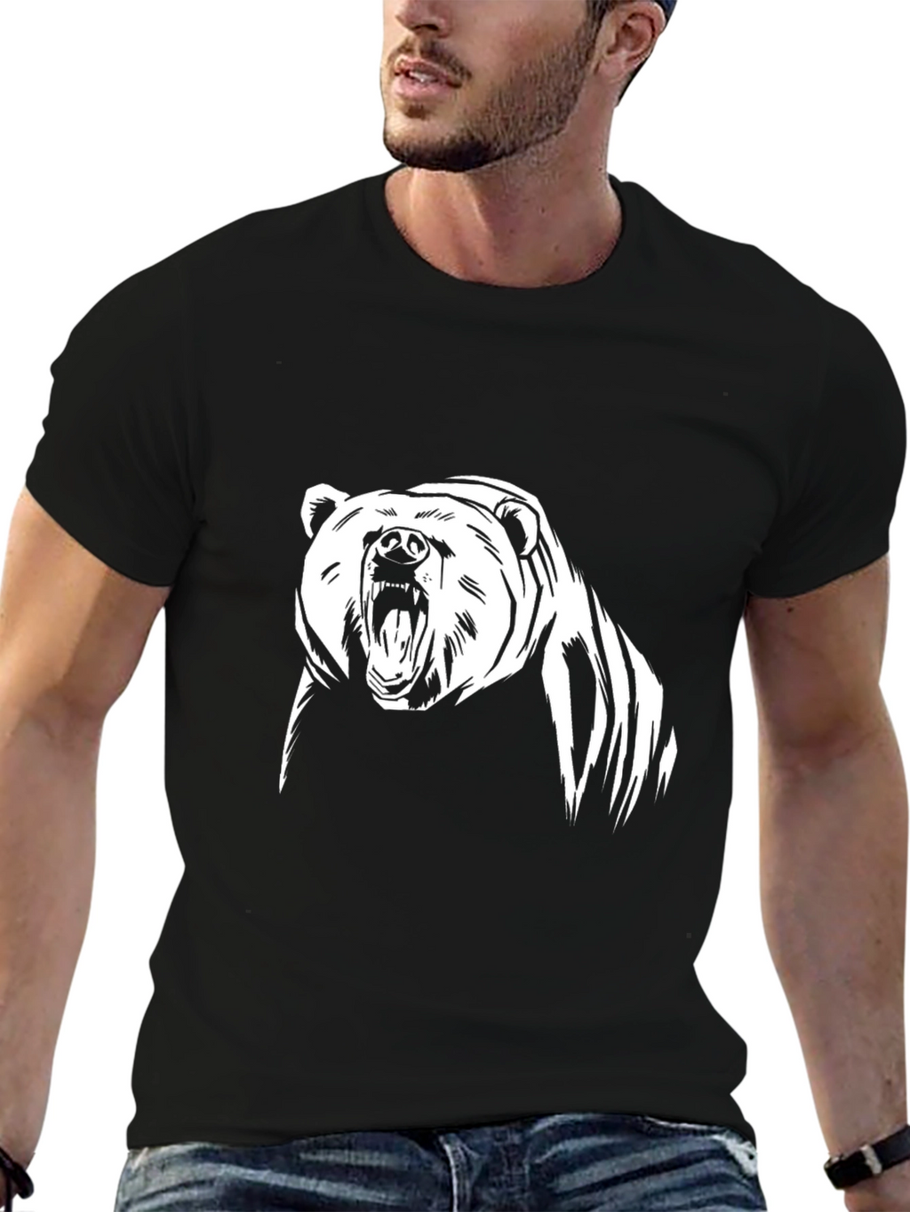 Grizzly Bear Graphic Tee - Black