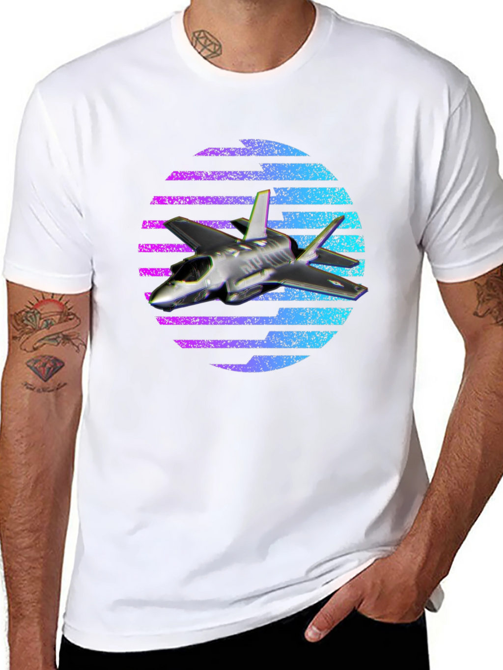 Jet Fighter T-Shirt - Vaporwave Design