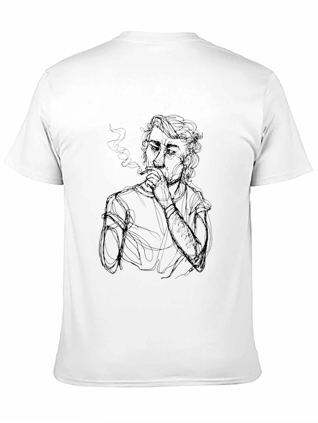 Smoking Silhouette Graphic Tee - Black T-Shirt