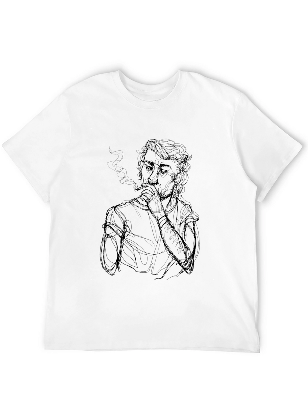 Smoking Silhouette Graphic Tee - Black T-Shirt