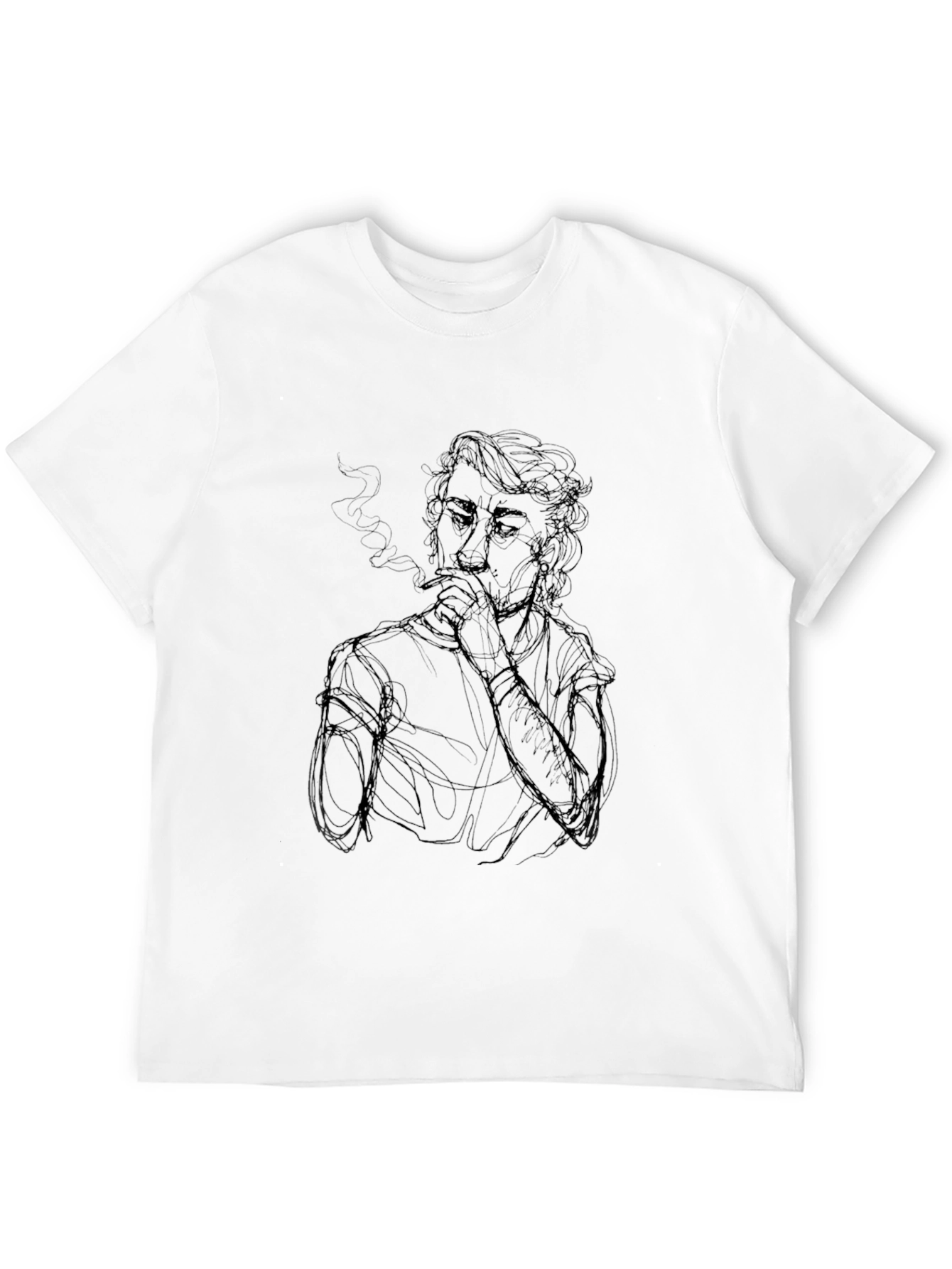 Smoking Silhouette Graphic Tee - Black T-Shirt