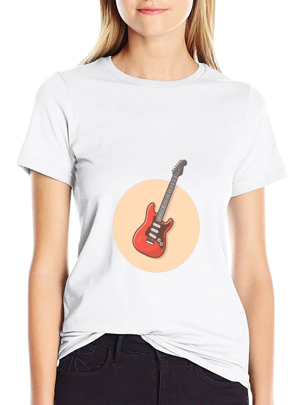 Cool Electric Guitar Graphic Tee - Black Cotton Shirt