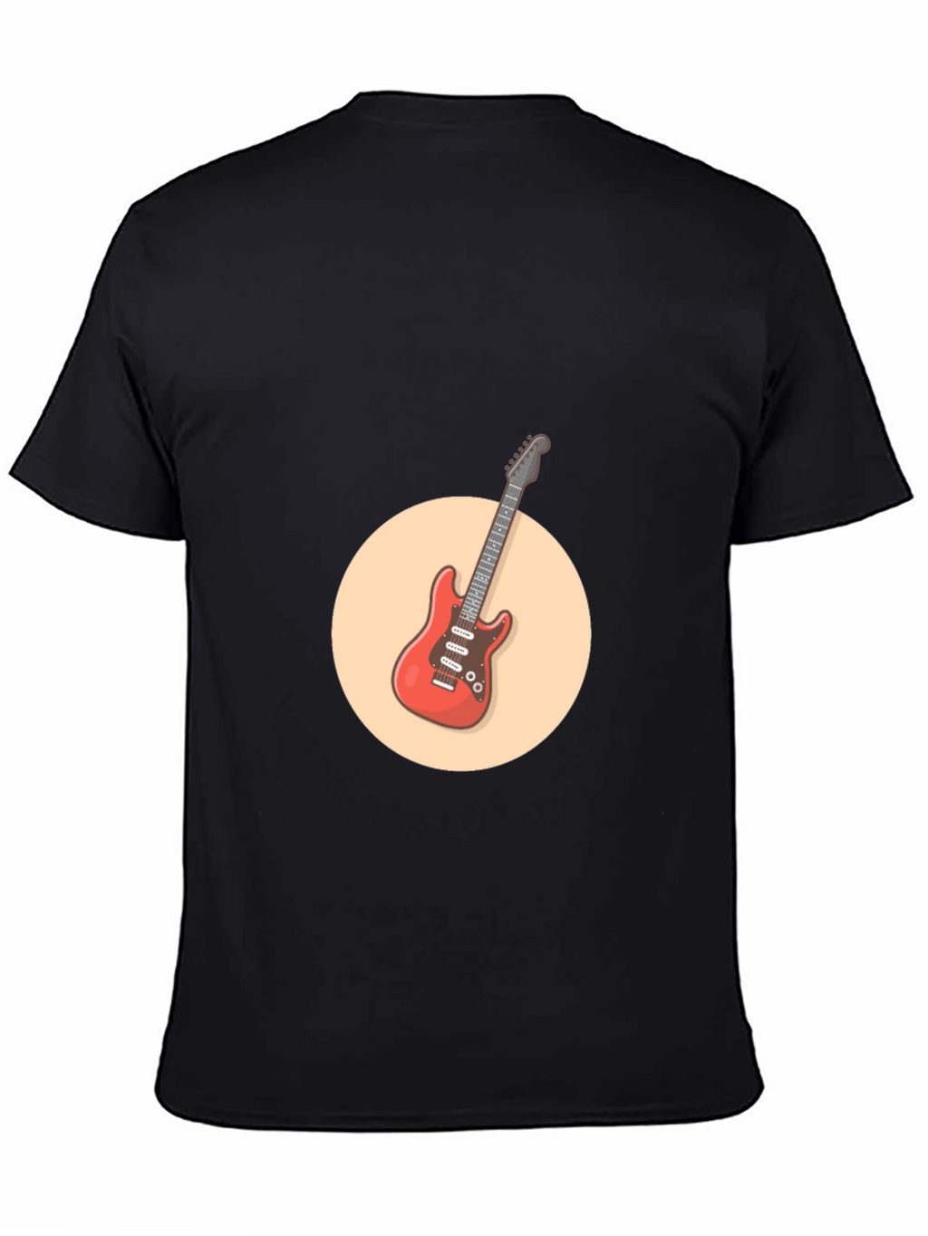 Cool Electric Guitar Graphic Tee - Black Cotton Shirt
