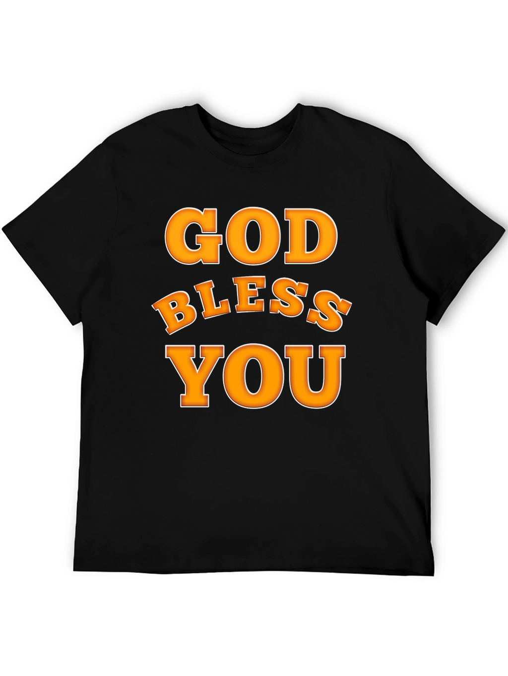 God Bless You Graphic T-Shirt Black Cotton