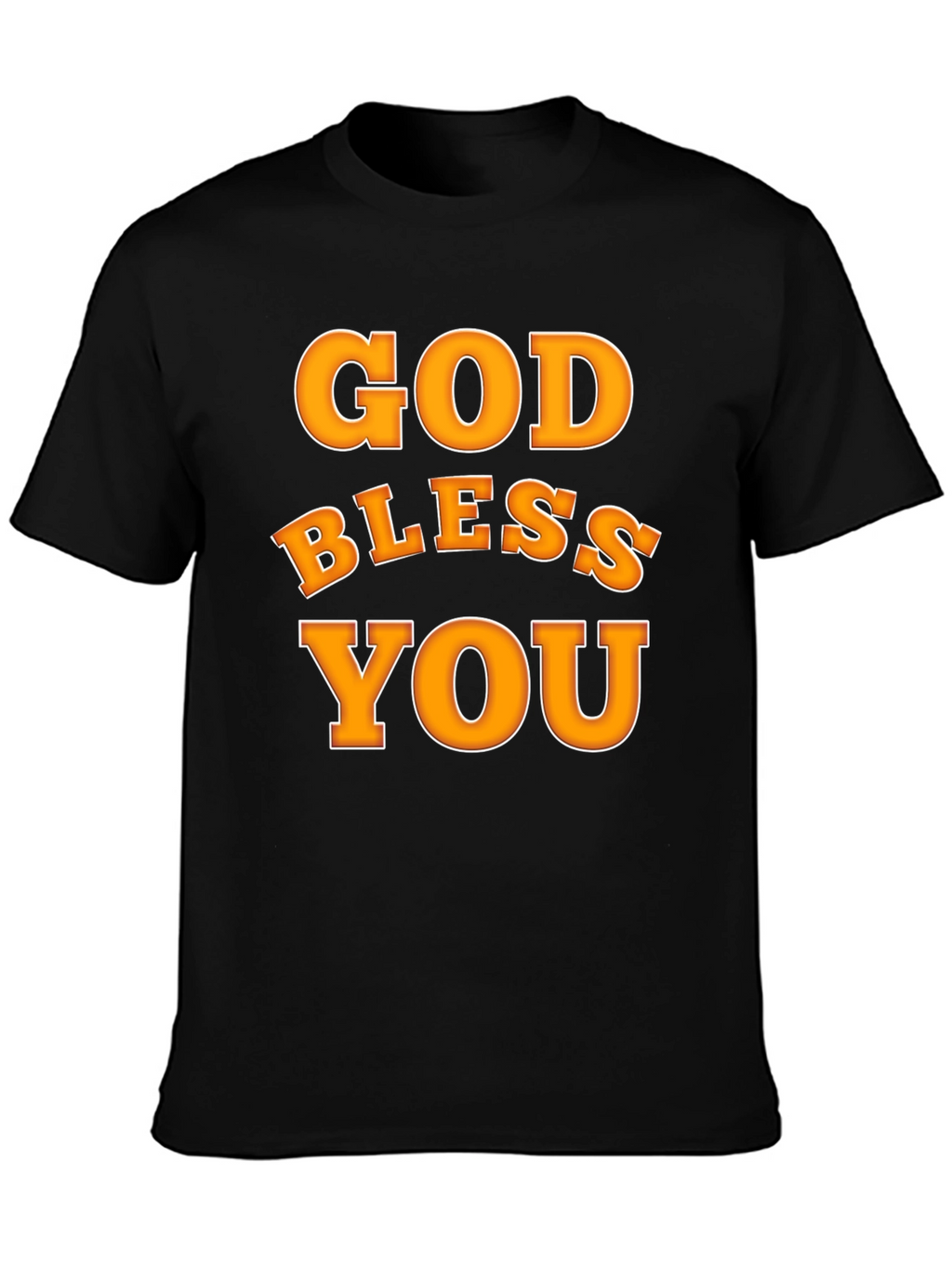 God Bless You Graphic T-Shirt Black Cotton