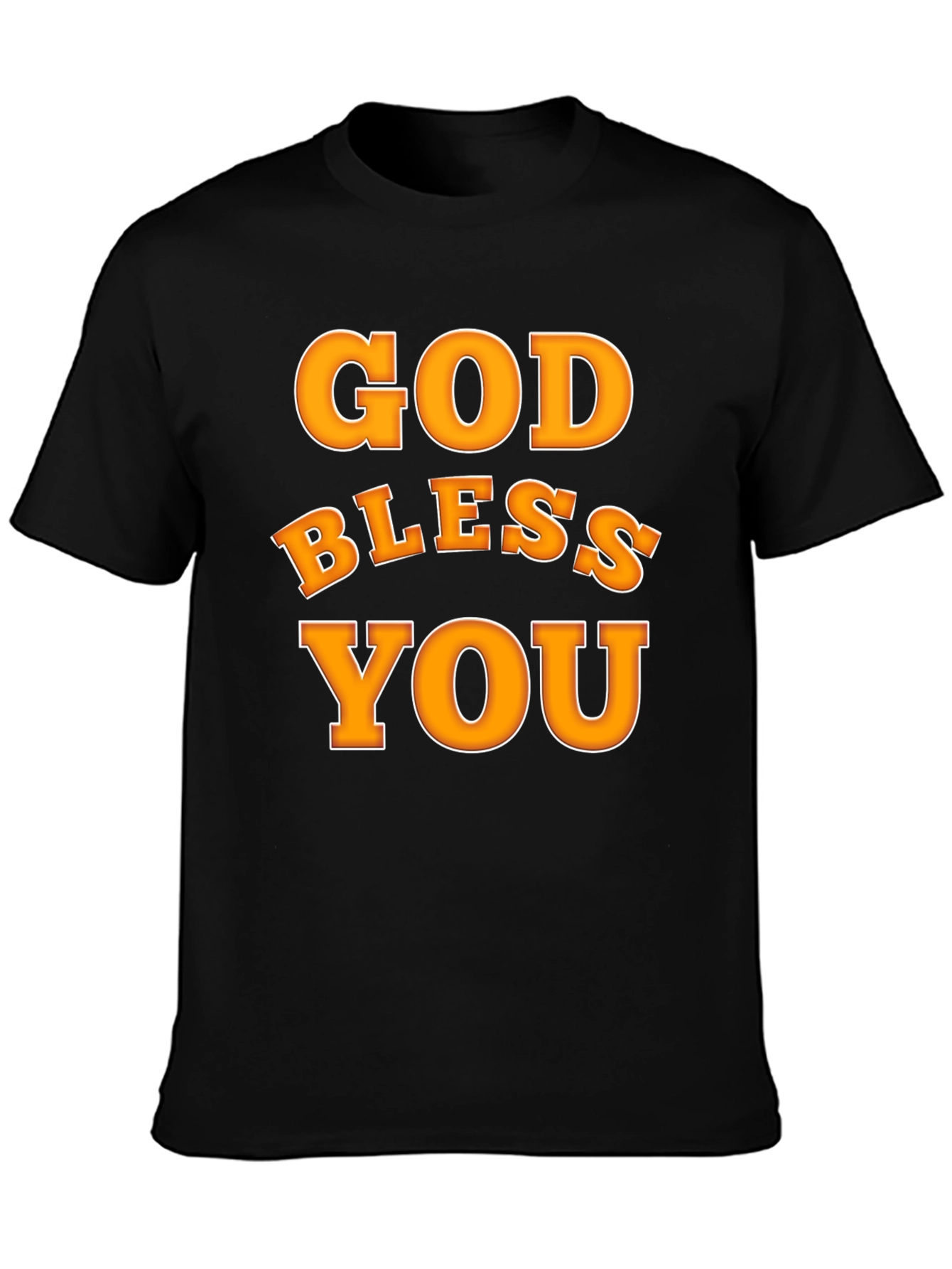 God Bless You Graphic T-Shirt Black Cotton