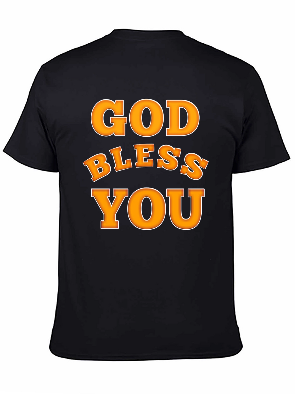 God Bless You Graphic T-Shirt Black Cotton
