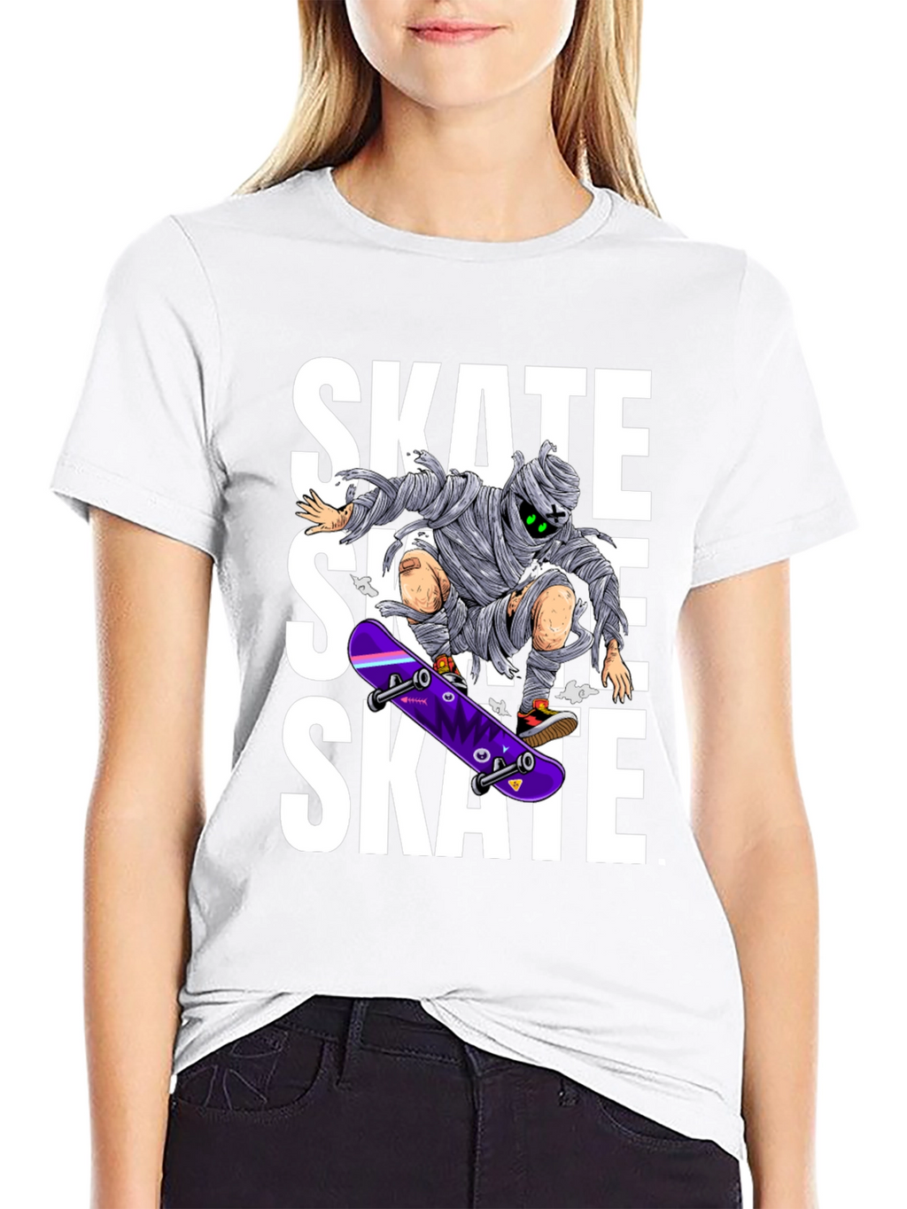 Skate Mummy Graphic Tee - Black Cotton Skateboard T-Shirt