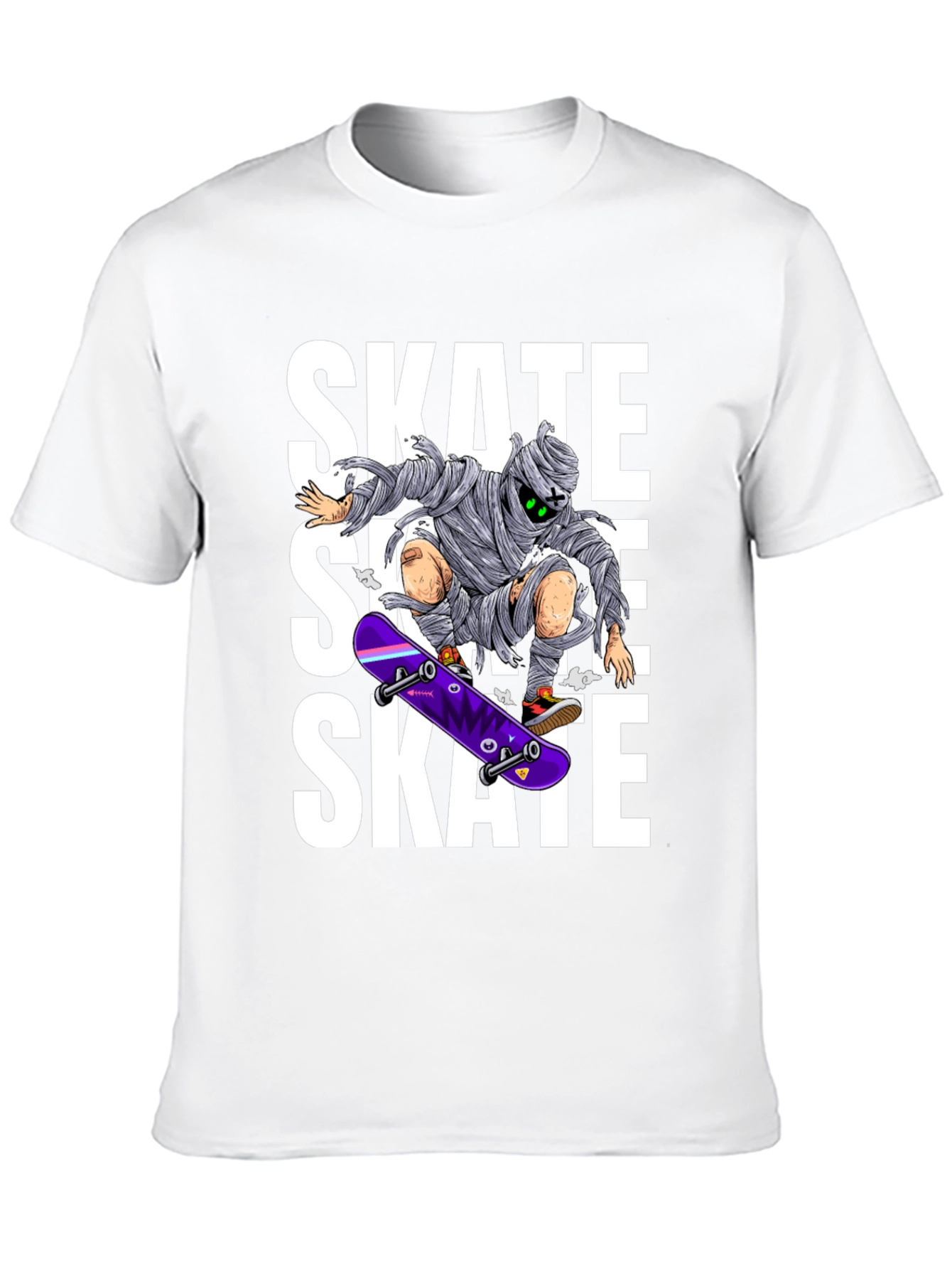 Skate Mummy Graphic Tee - Black Cotton Skateboard T-Shirt