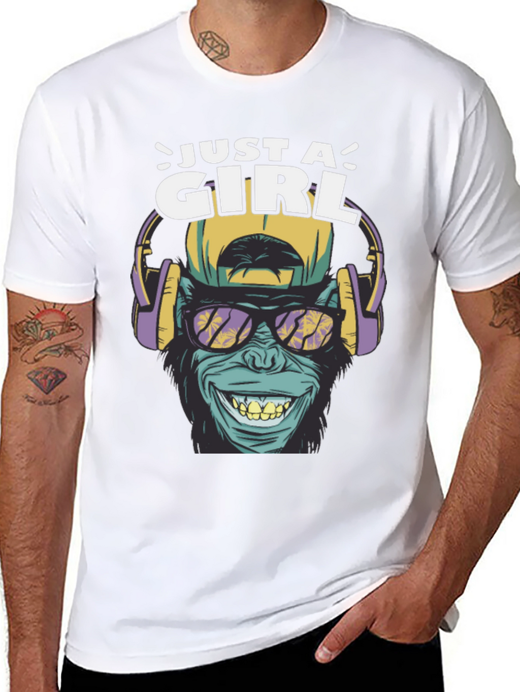 Just A Girl Ape Graphic T-Shirt