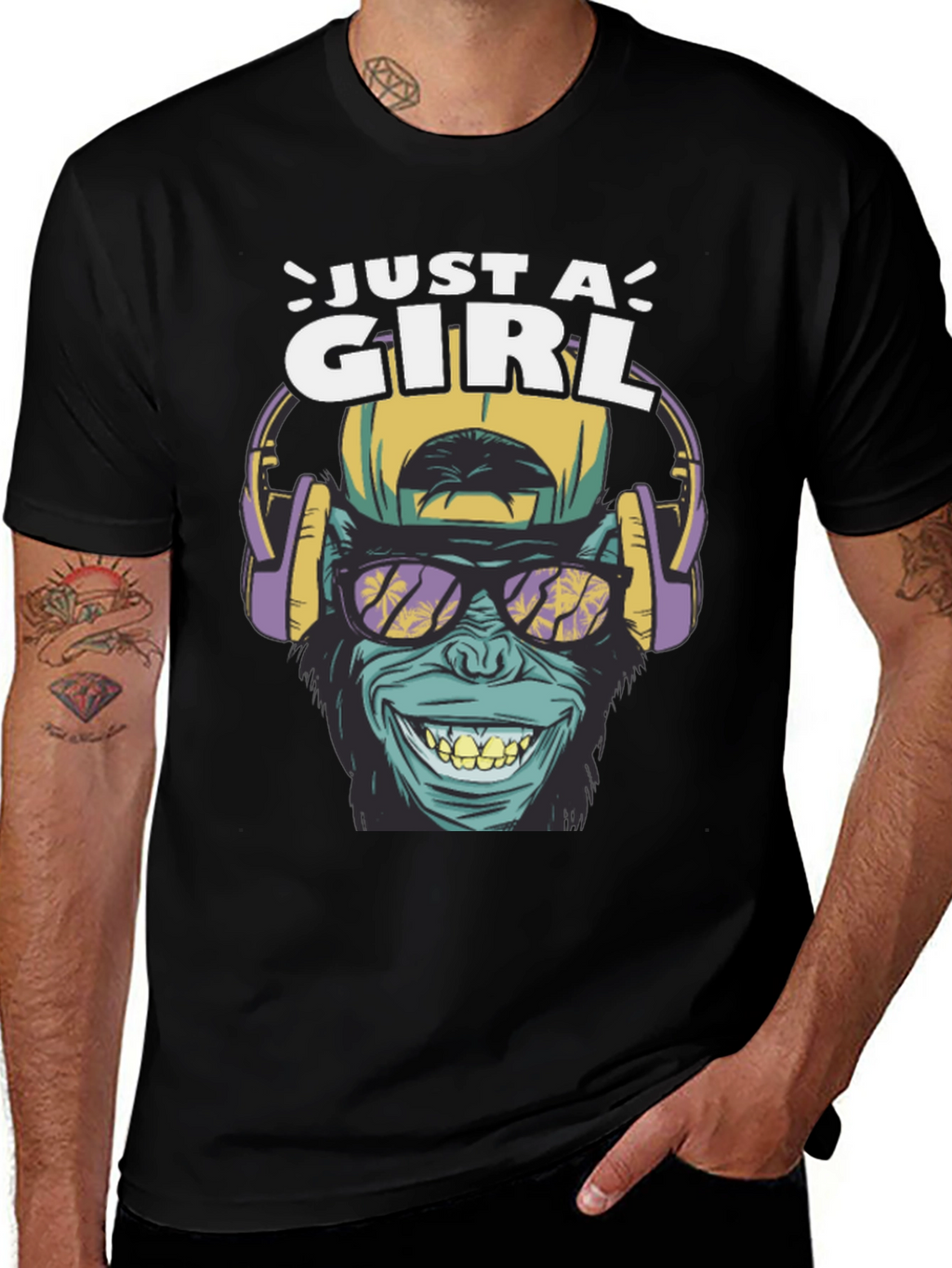 Just A Girl Ape Graphic T-Shirt