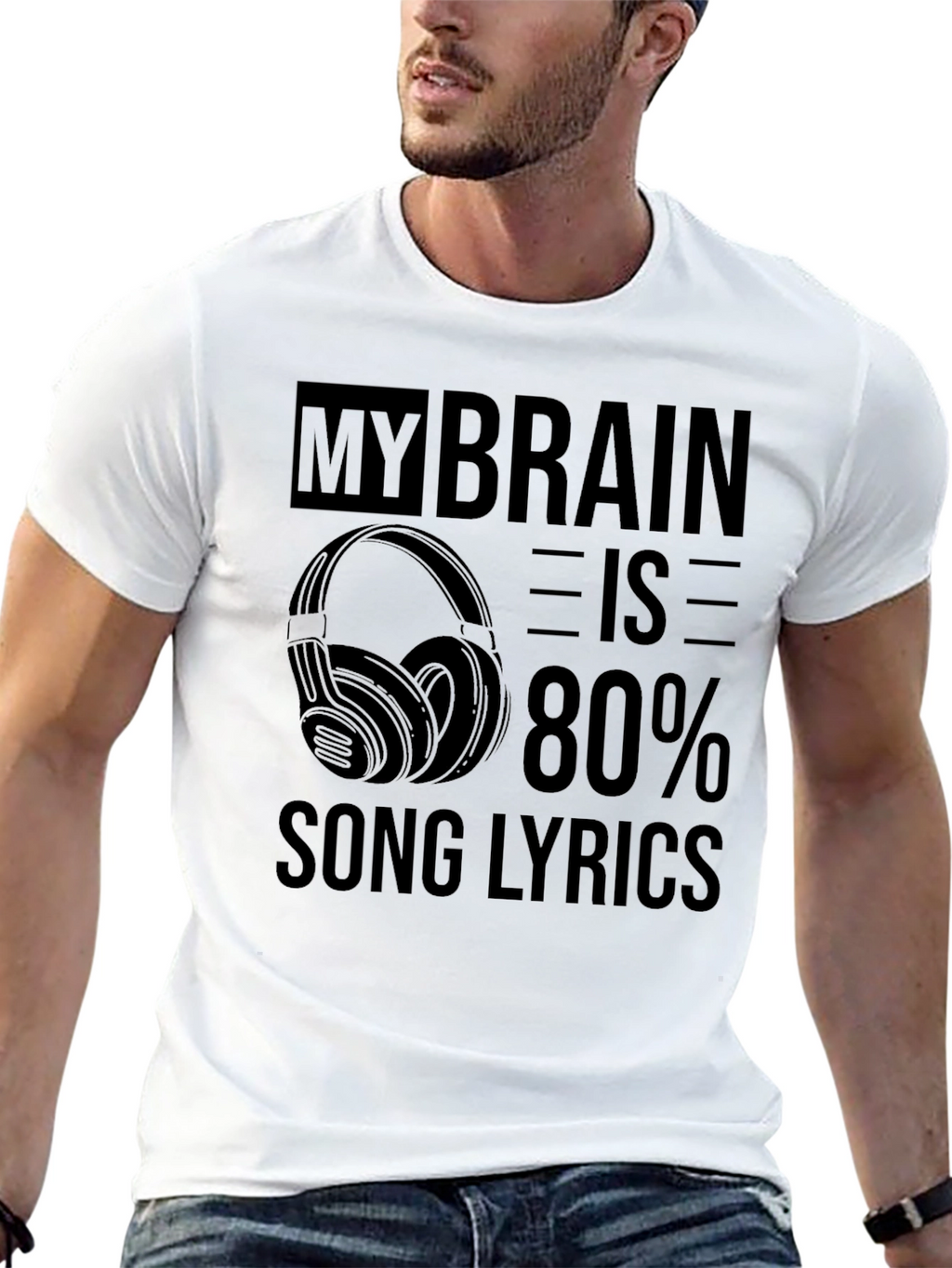 My Brain is 80% Song Lyrics Graphic T-Shirt