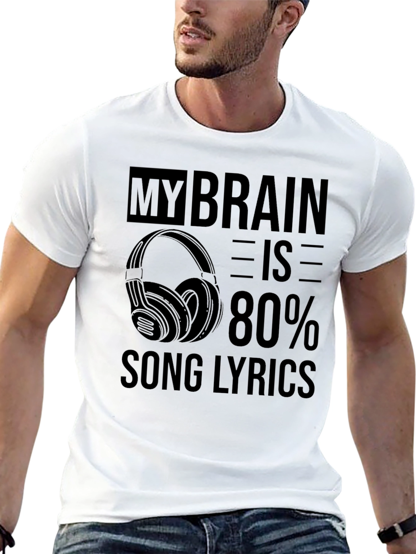 My Brain is 80% Song Lyrics Graphic T-Shirt
