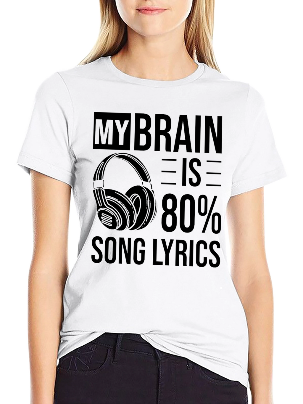 My Brain is 80% Song Lyrics Graphic T-Shirt