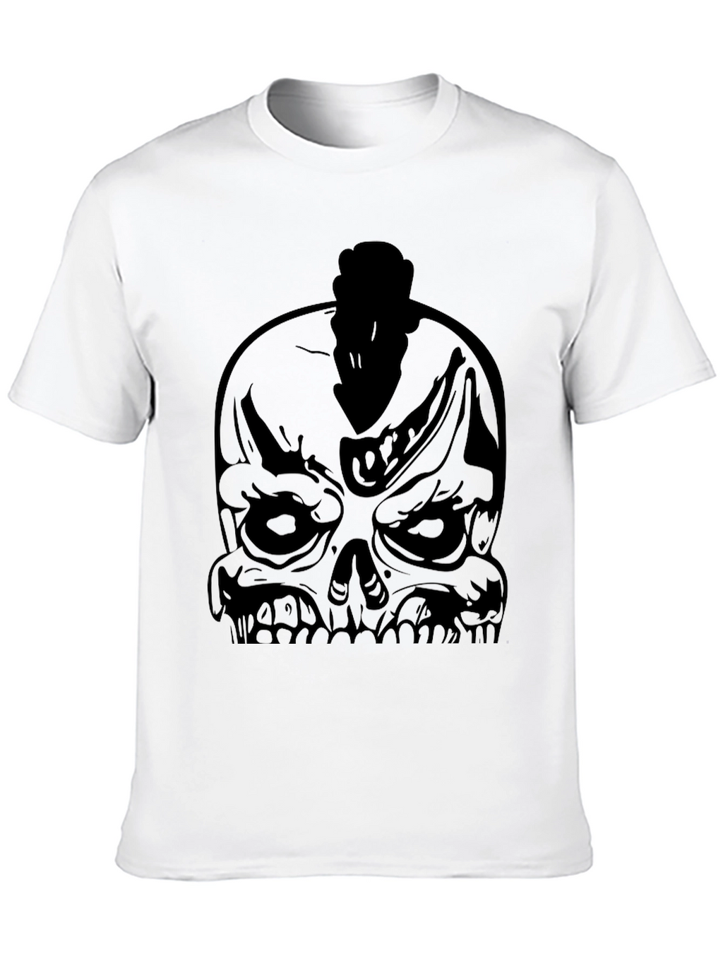 Skull Mohawk Graphic Black T-Shirt