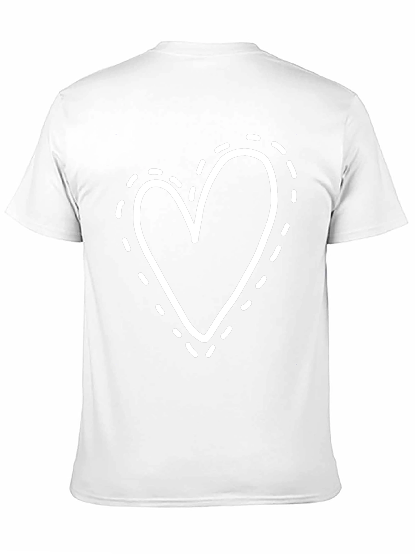 Heart Dotted Outline Black Tee - Casual Comfort
