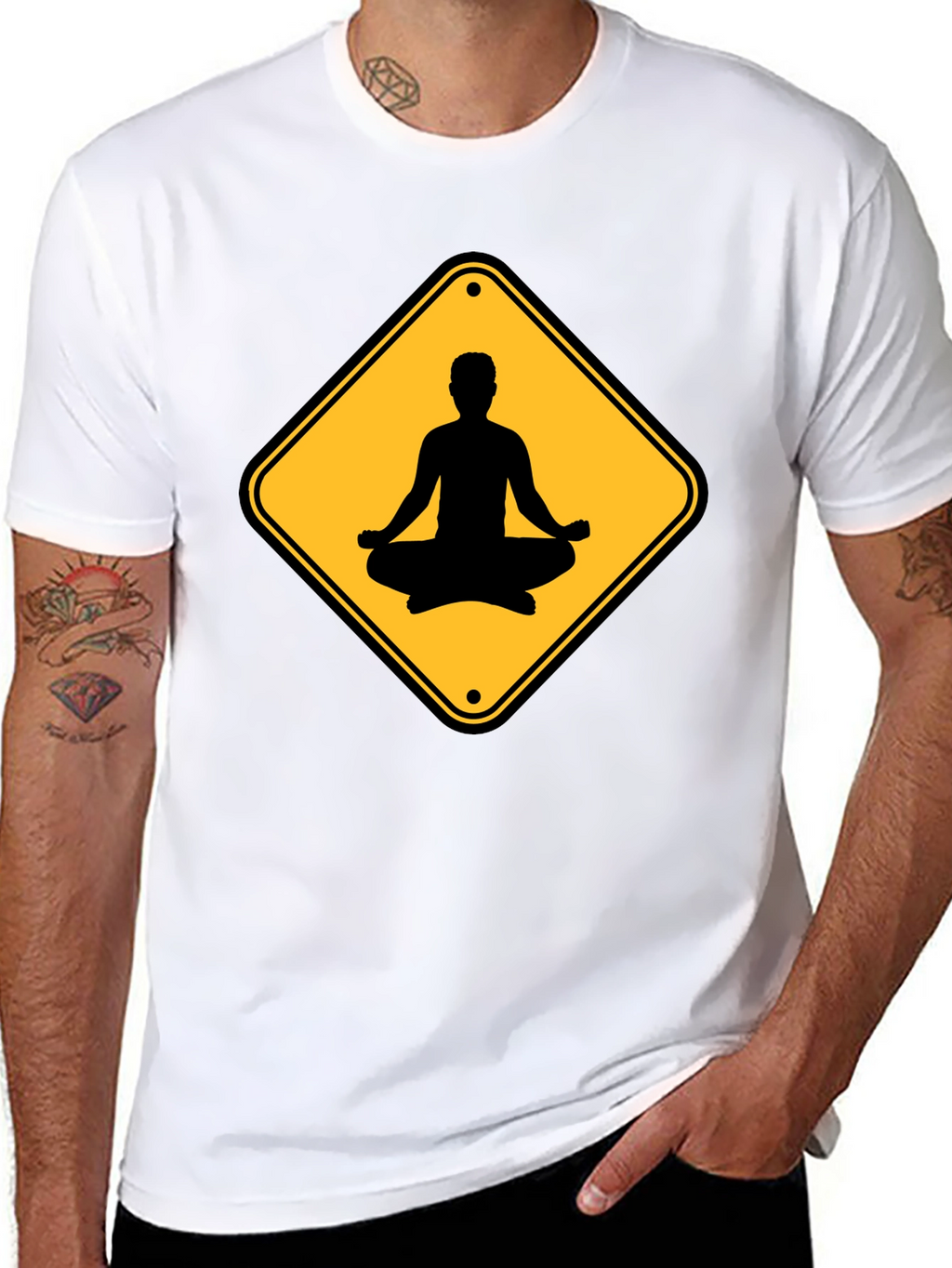 Yoga Sign Black T-Shirt - Relax & Meditate
