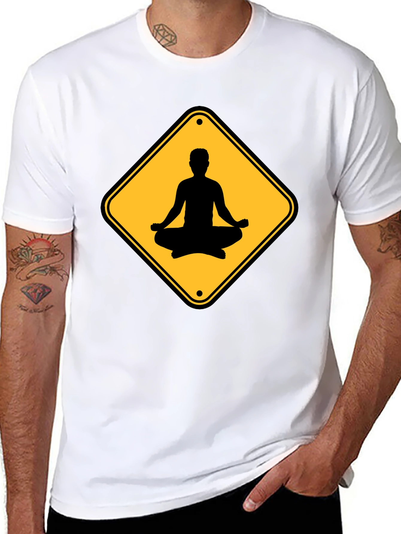 Yoga Sign Black T-Shirt - Relax & Meditate