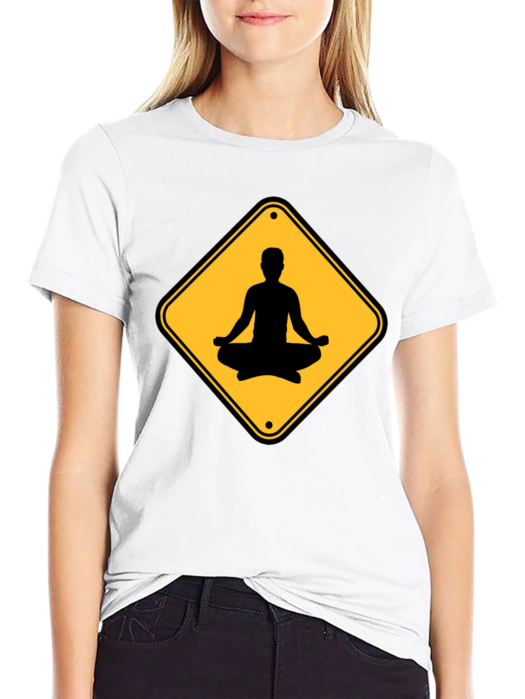 Yoga Sign Black T-Shirt - Relax & Meditate