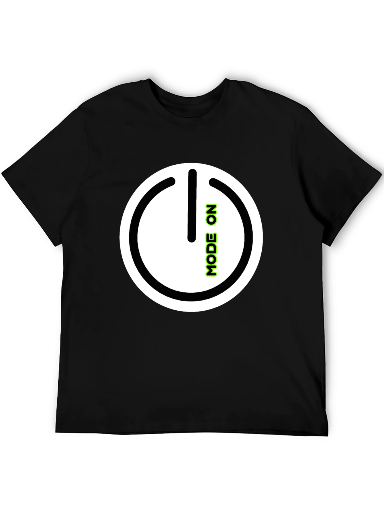 Mode On Black Graphic Tee
