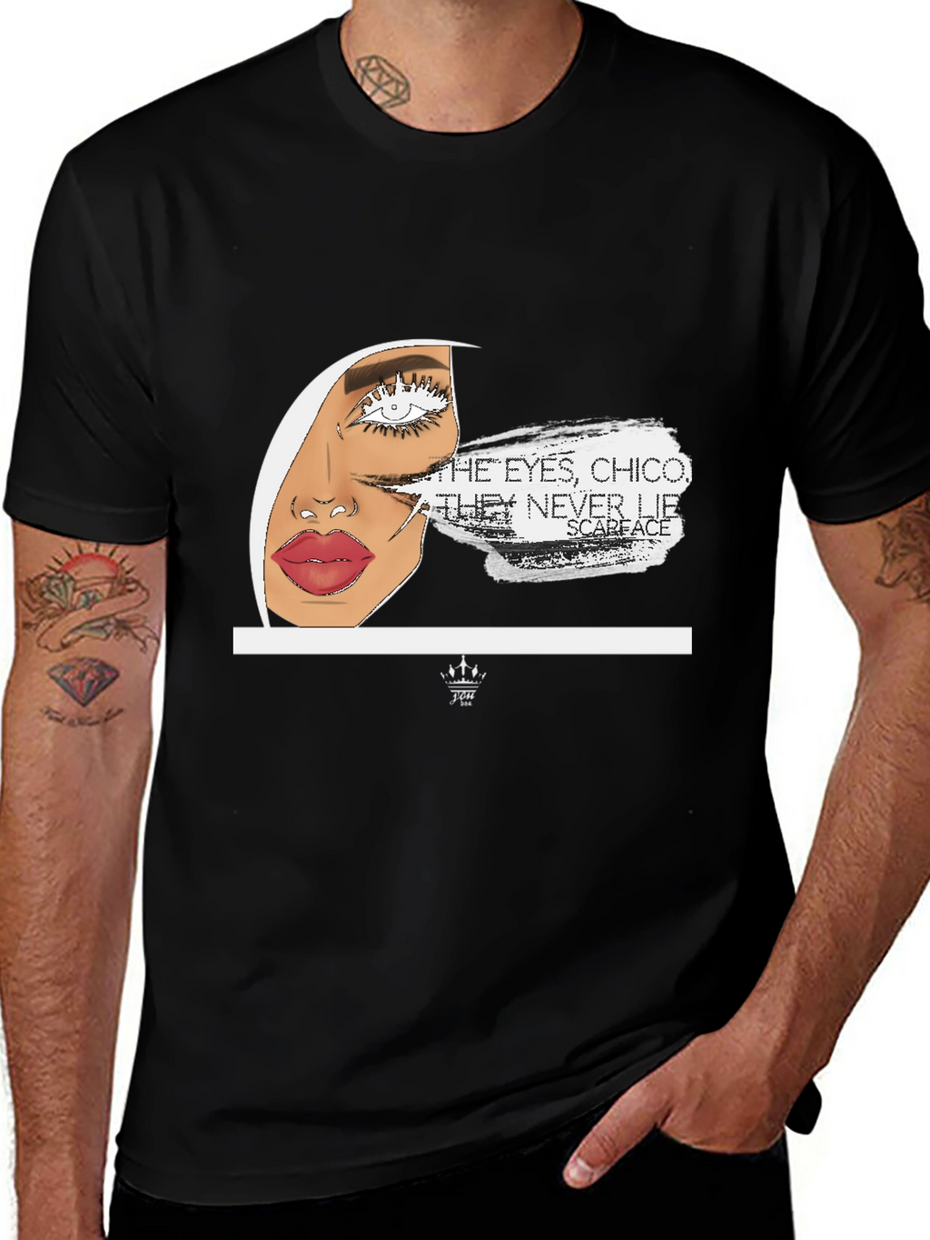 Scarface Eye Graphic Black T-Shirt
