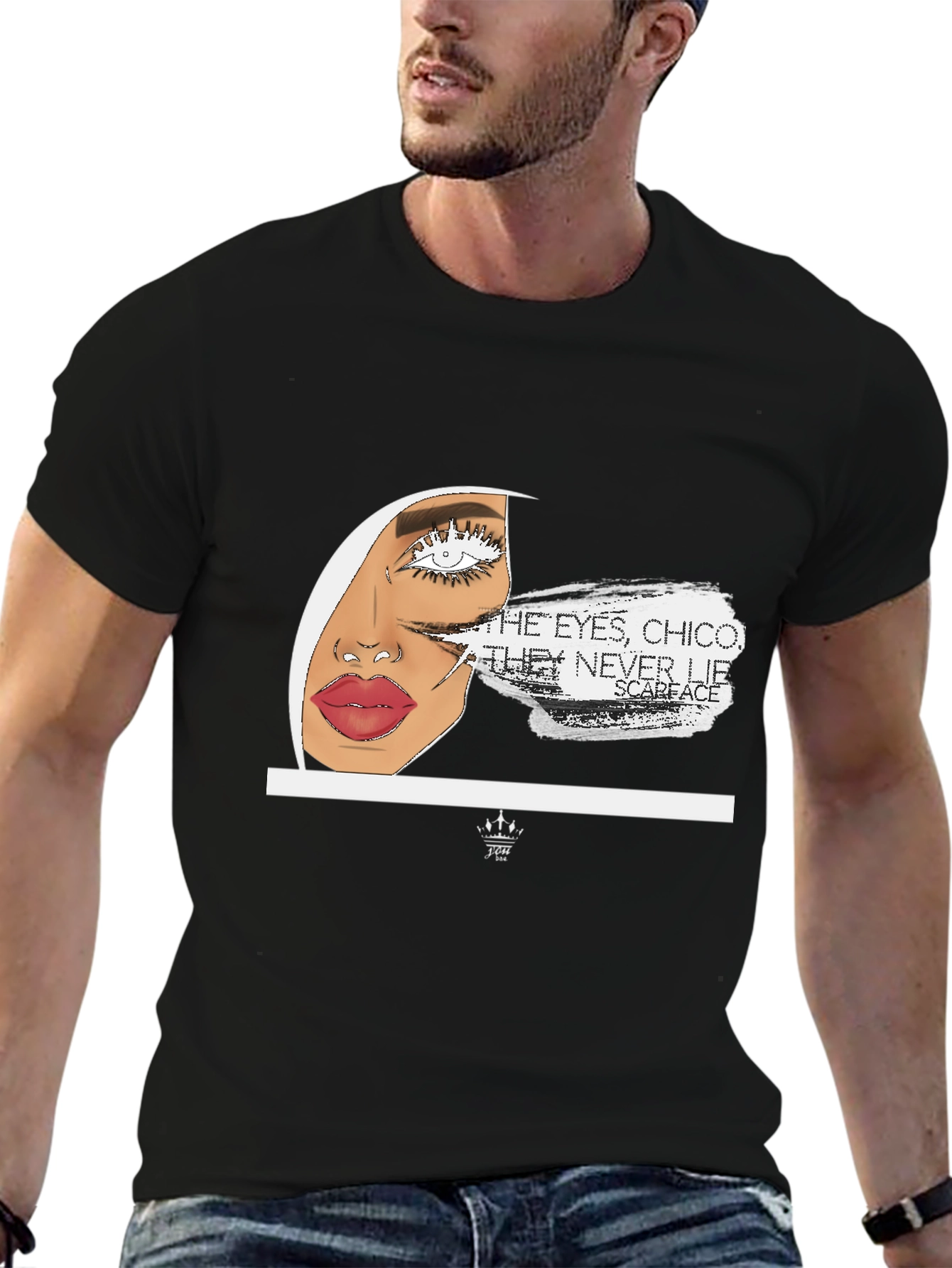 Scarface Eye Graphic Black T-Shirt