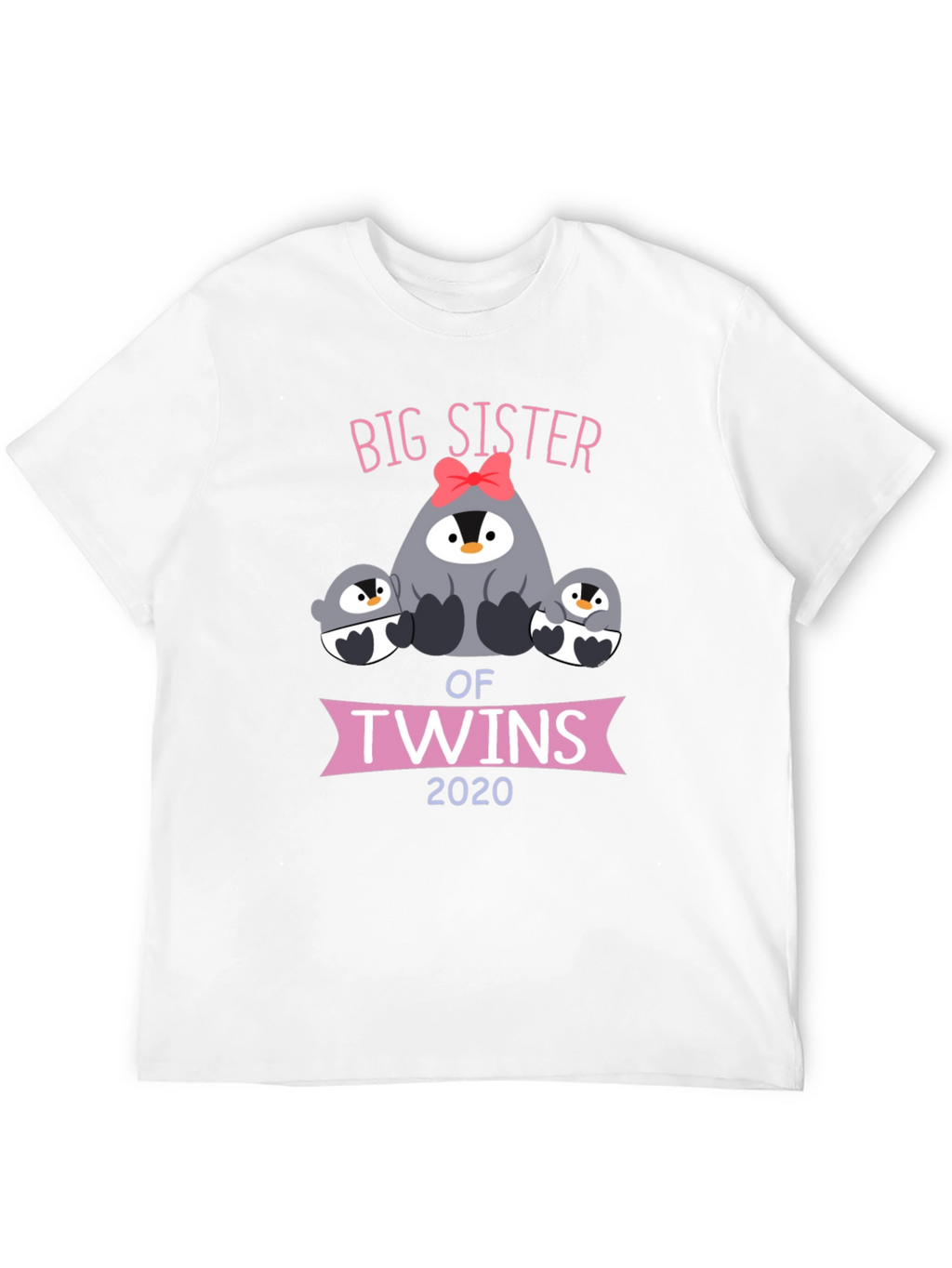 Big Sister of Twins 2020 Penguin Graphic T-Shirt