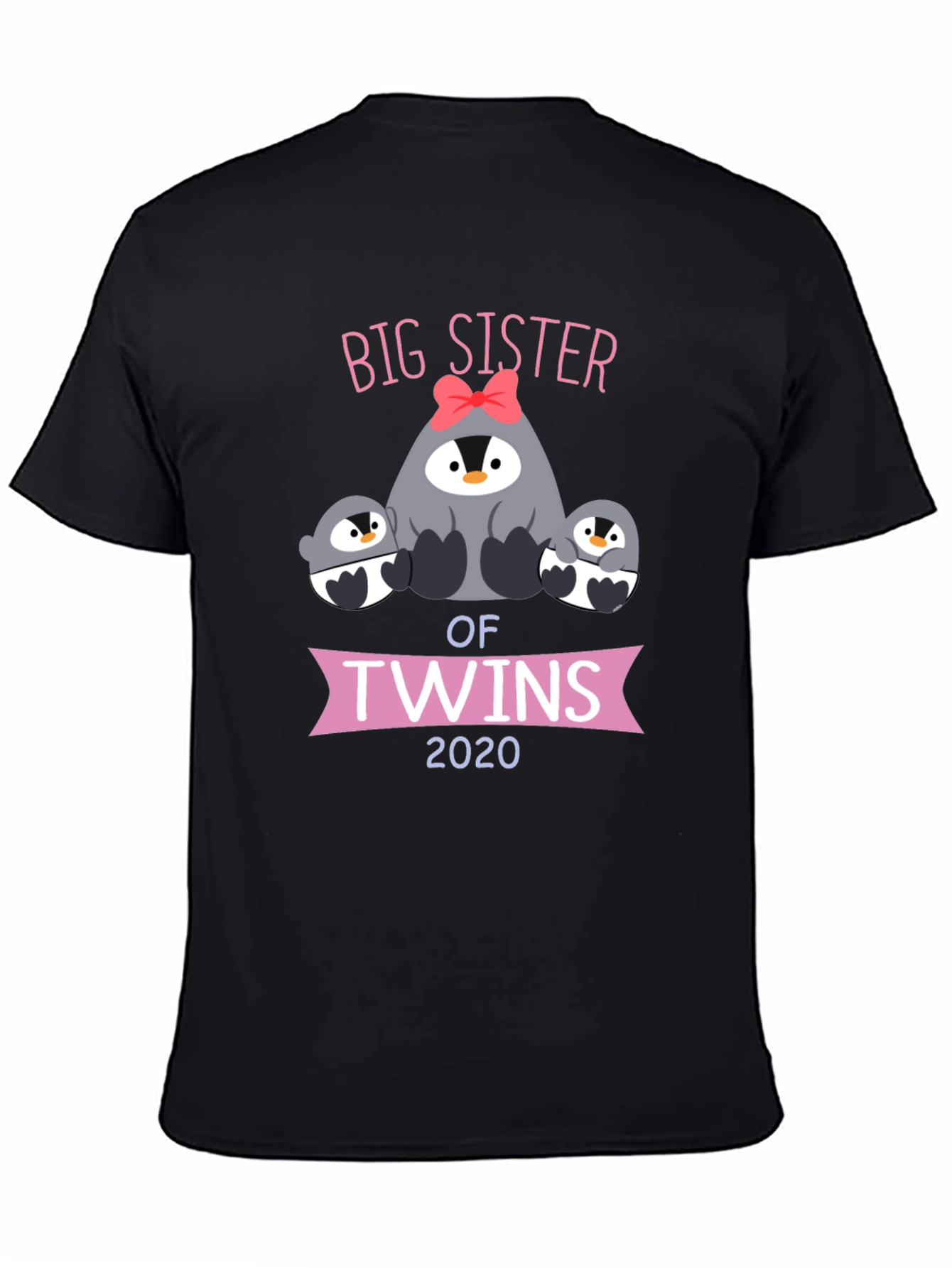 Big Sister of Twins 2020 Penguin Graphic T-Shirt