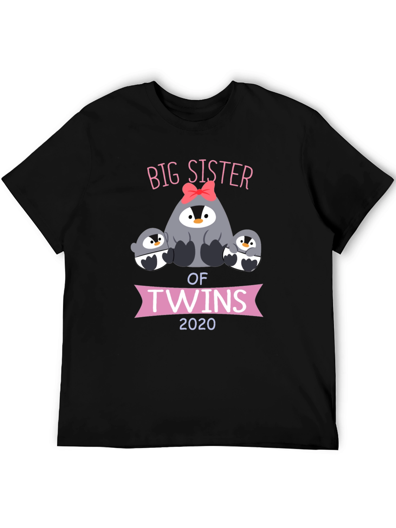 Big Sister of Twins 2020 Penguin Graphic T-Shirt