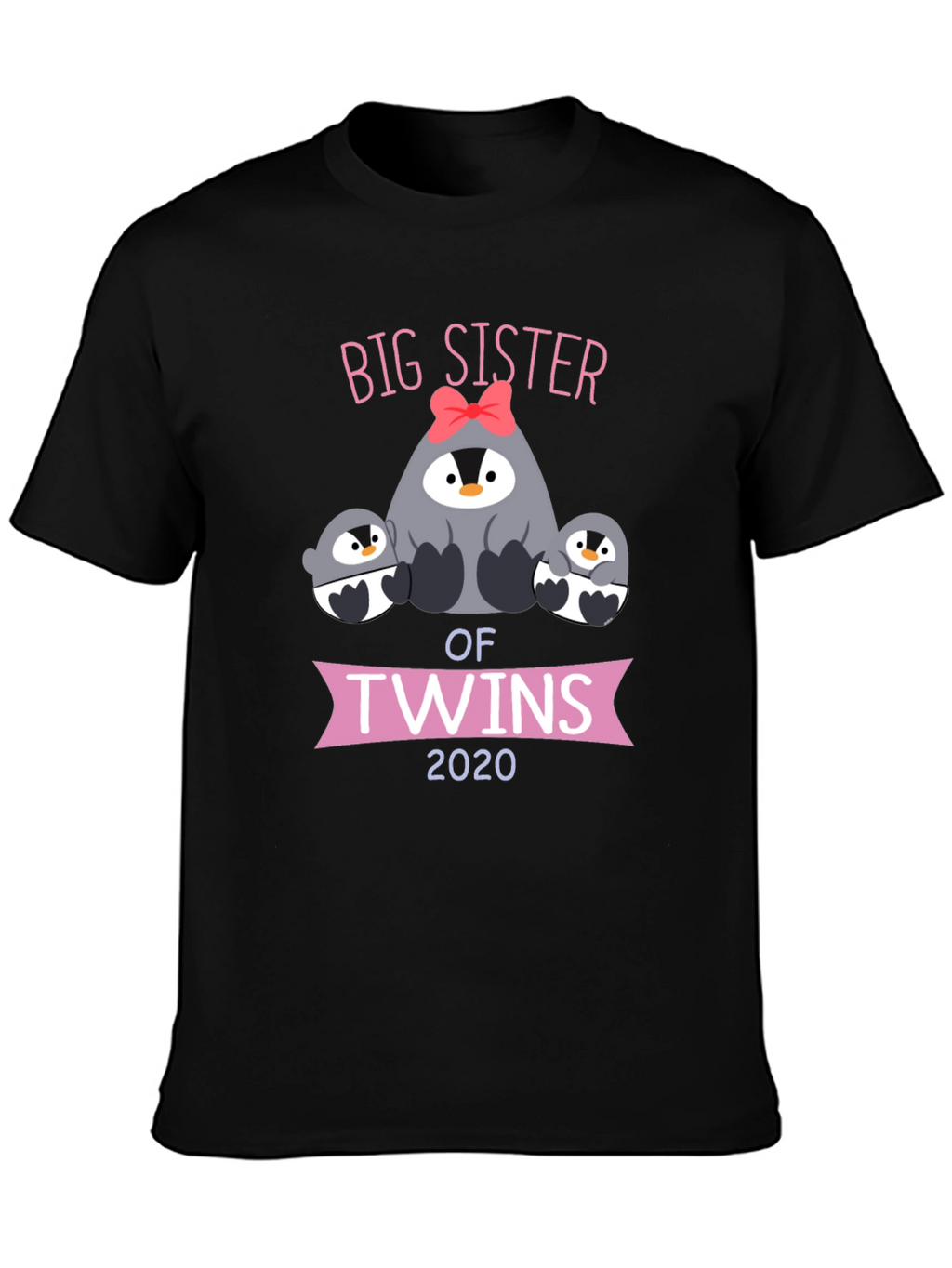 Big Sister of Twins 2020 Penguin Graphic T-Shirt