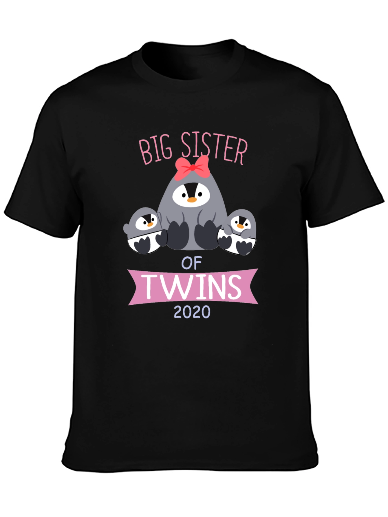 Big Sister of Twins 2020 Penguin Graphic T-Shirt