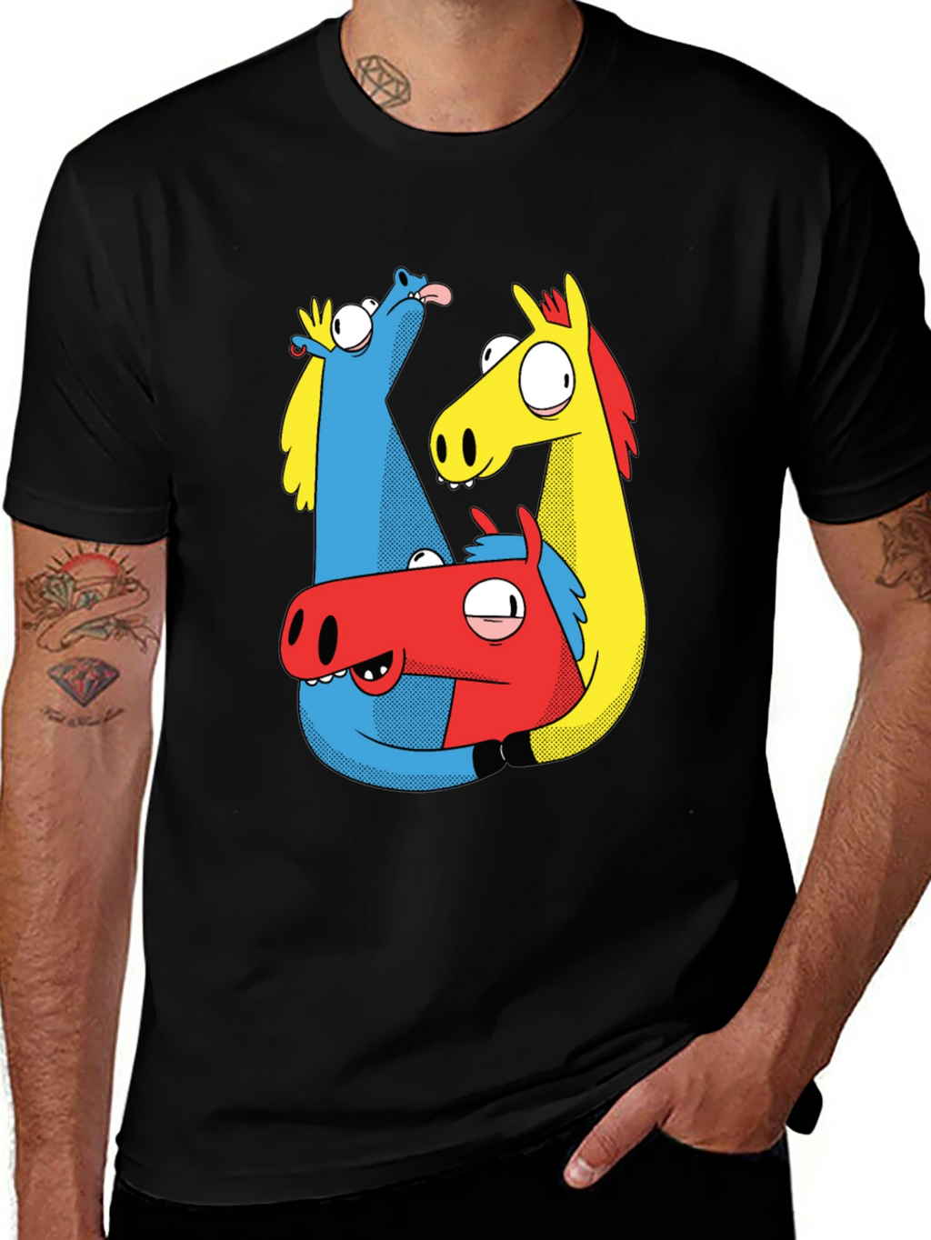 Cartoon Horse T-Shirt - Quirky Graphic Tee