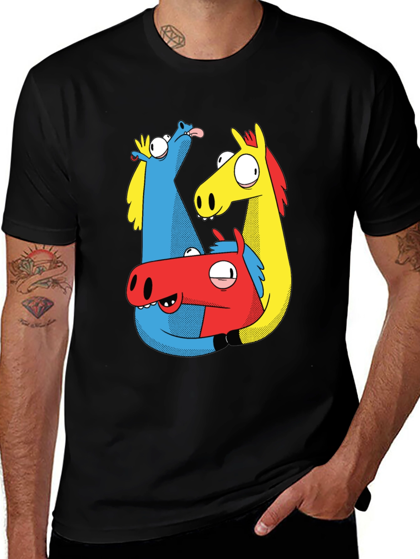Cartoon Horse T-Shirt - Quirky Graphic Tee