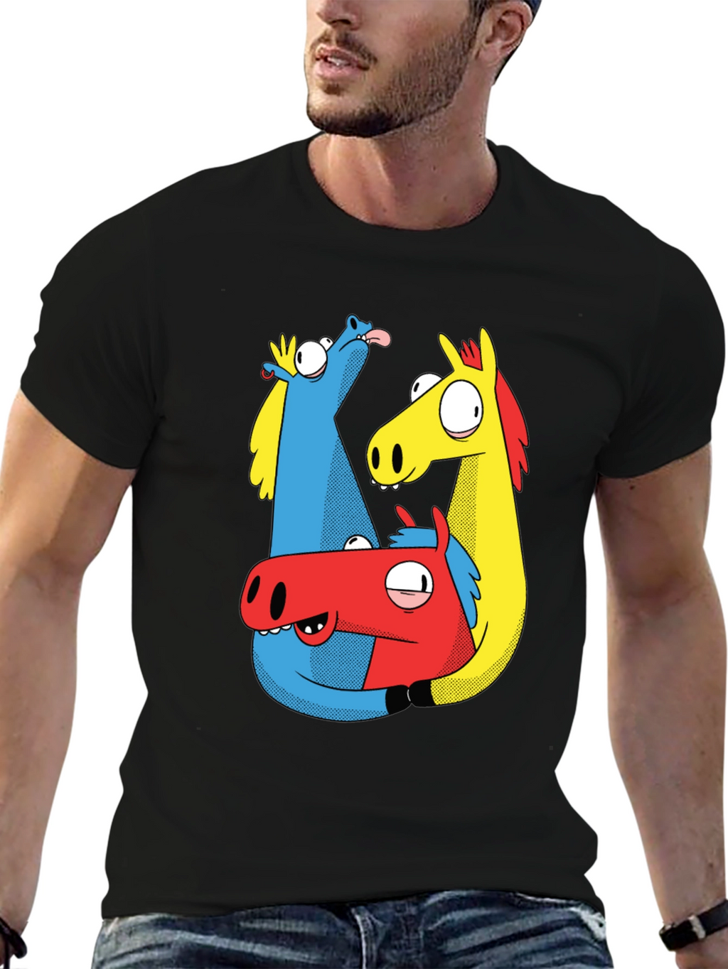 Cartoon Horse T-Shirt - Quirky Graphic Tee