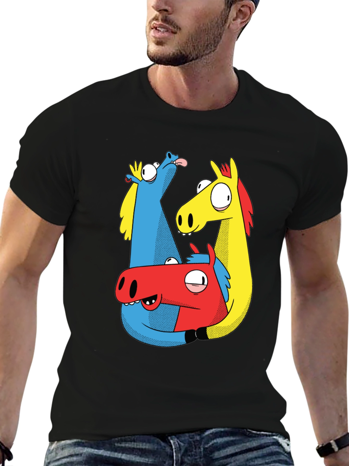 Cartoon Horse T-Shirt - Quirky Graphic Tee