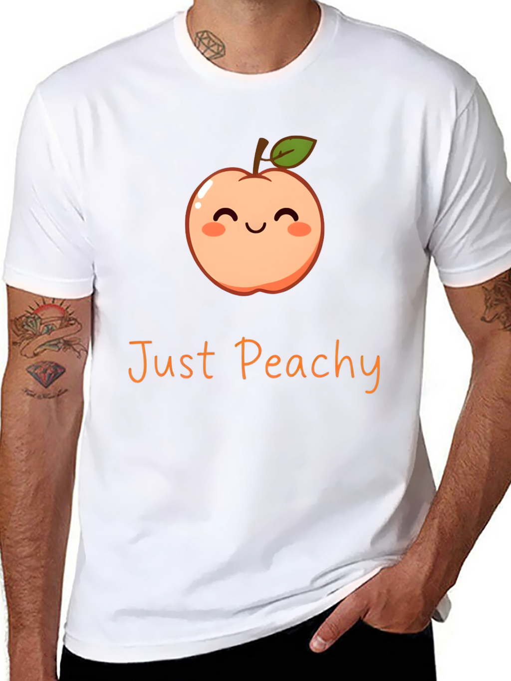 Just Peachy Graphic Tee - Cute Fruit T-Shirt