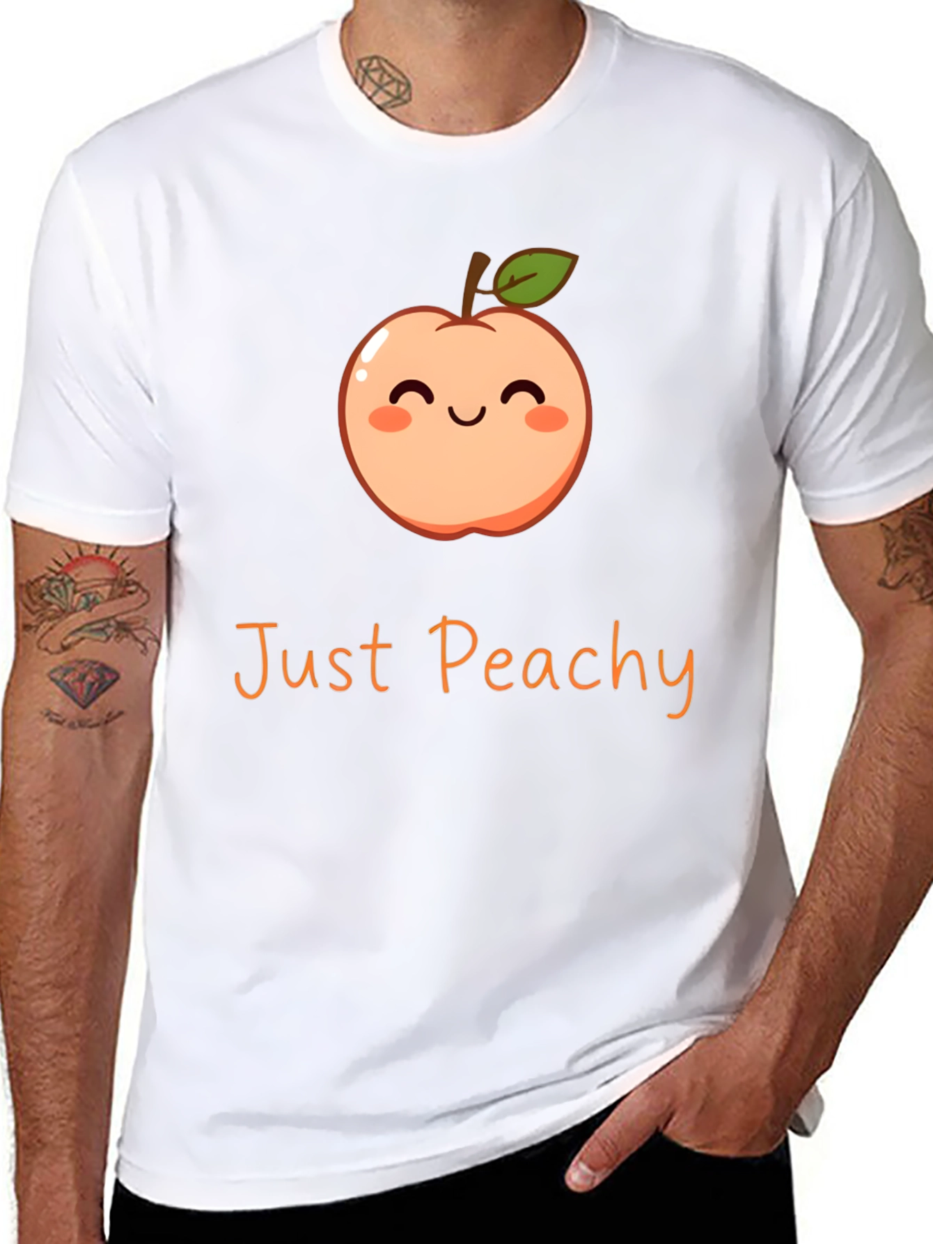 Just Peachy Graphic Tee - Cute Fruit T-Shirt