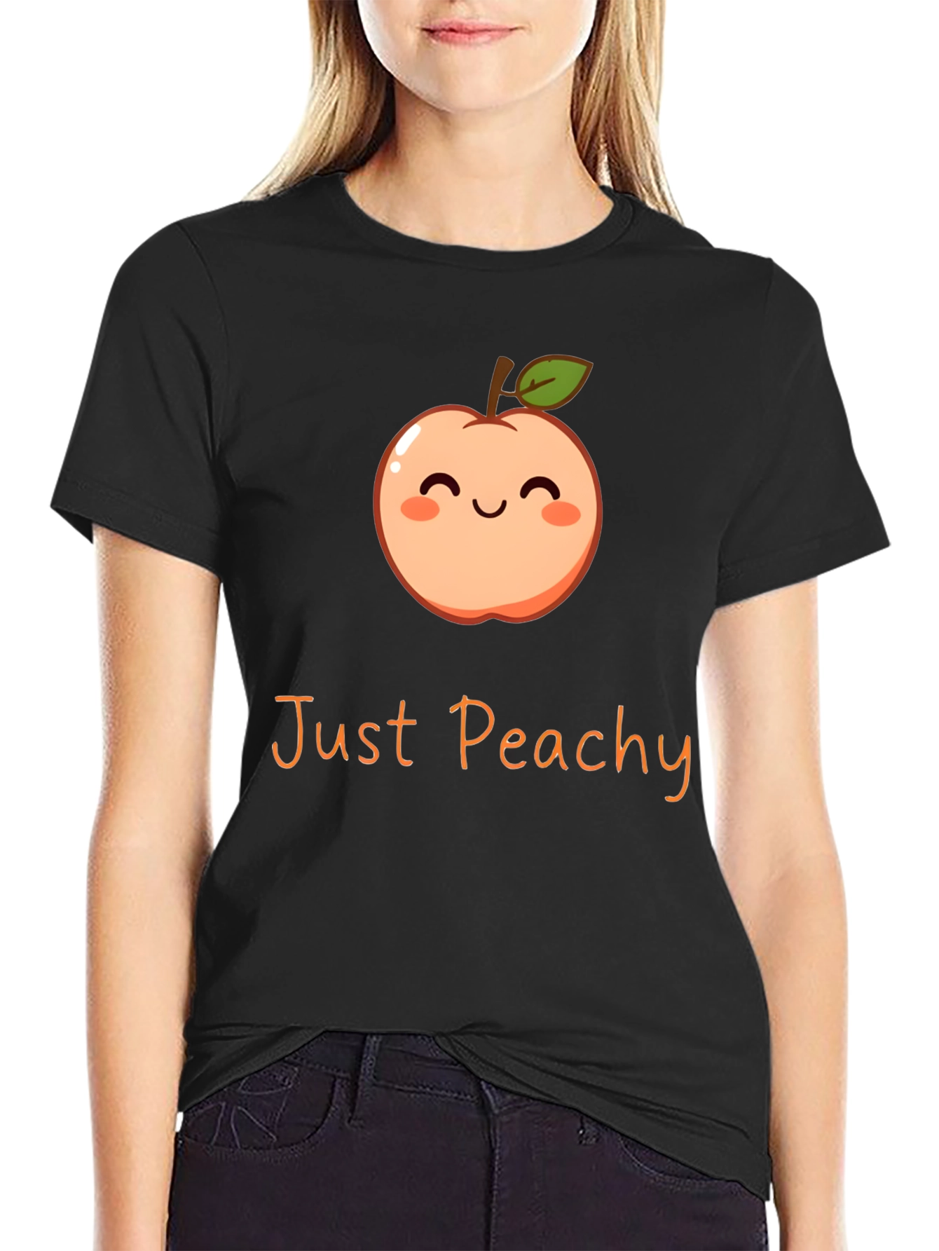 Just Peachy Graphic Tee - Cute Fruit T-Shirt