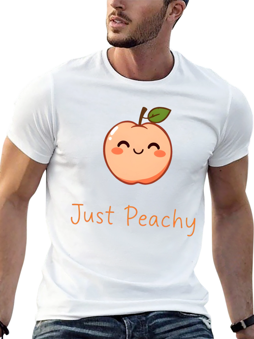 Just Peachy Graphic Tee - Cute Fruit T-Shirt