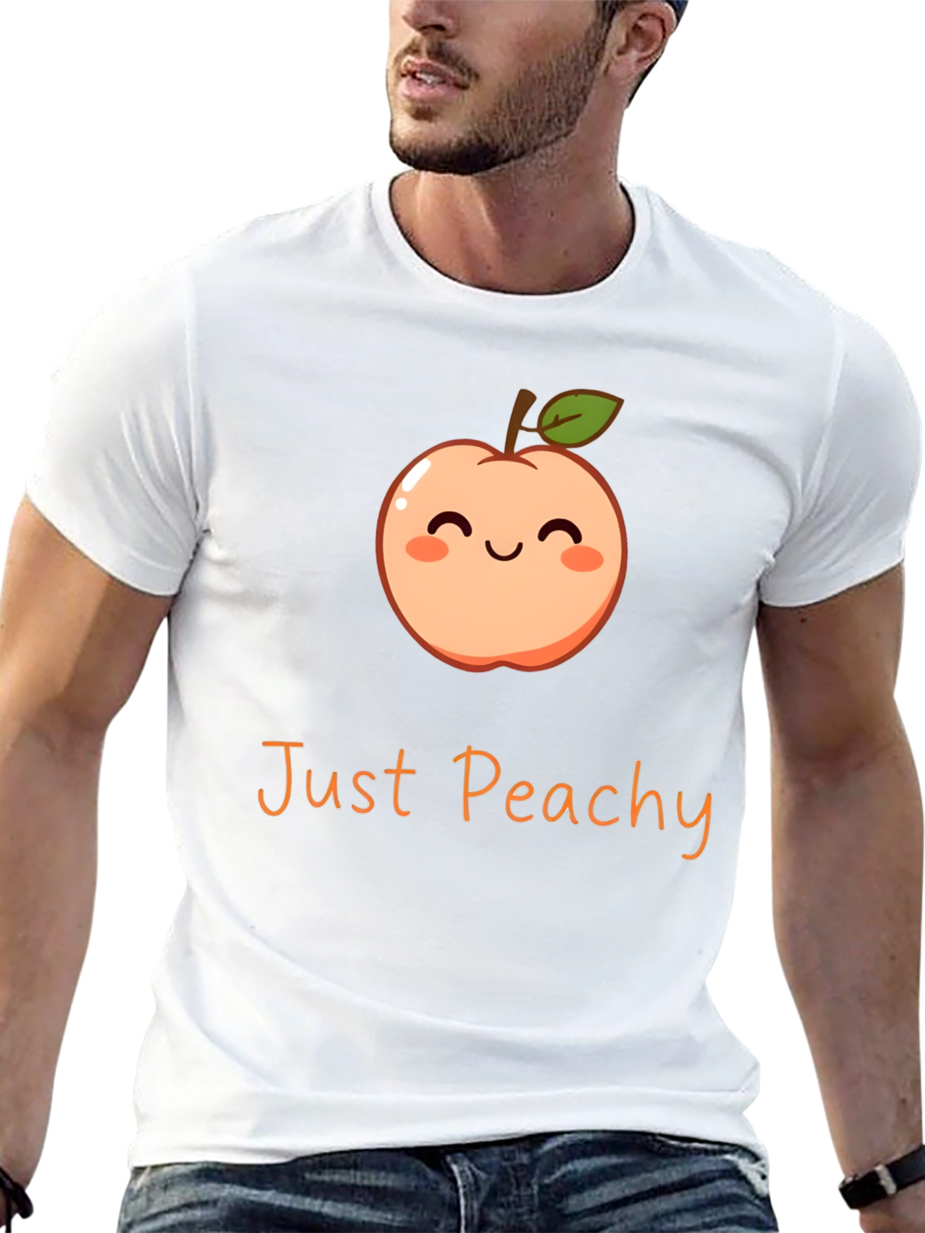 Just Peachy Graphic Tee - Cute Fruit T-Shirt