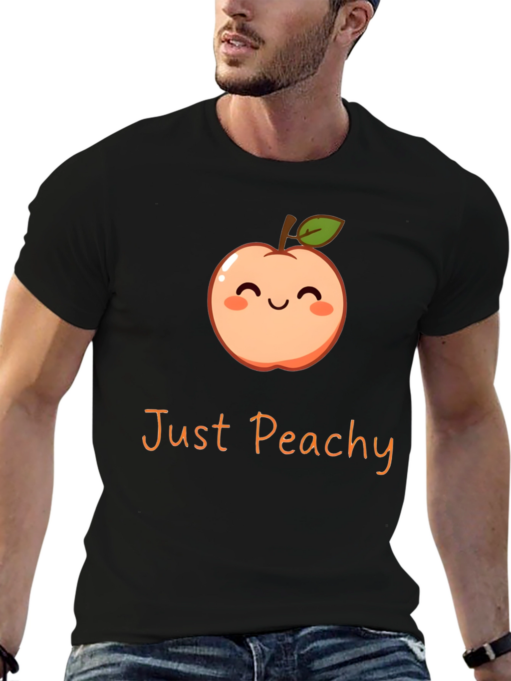 Just Peachy Graphic Tee - Cute Fruit T-Shirt