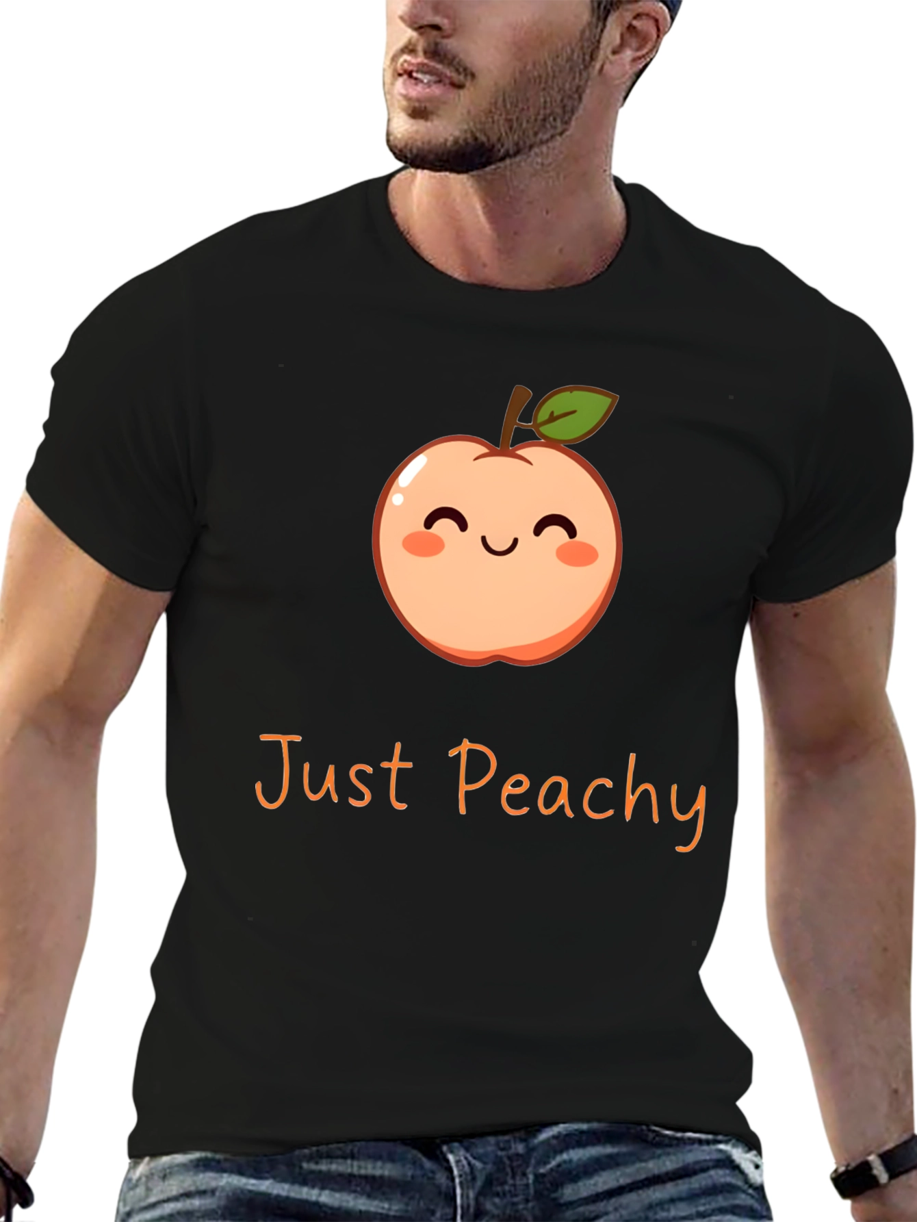 Just Peachy Graphic Tee - Cute Fruit T-Shirt