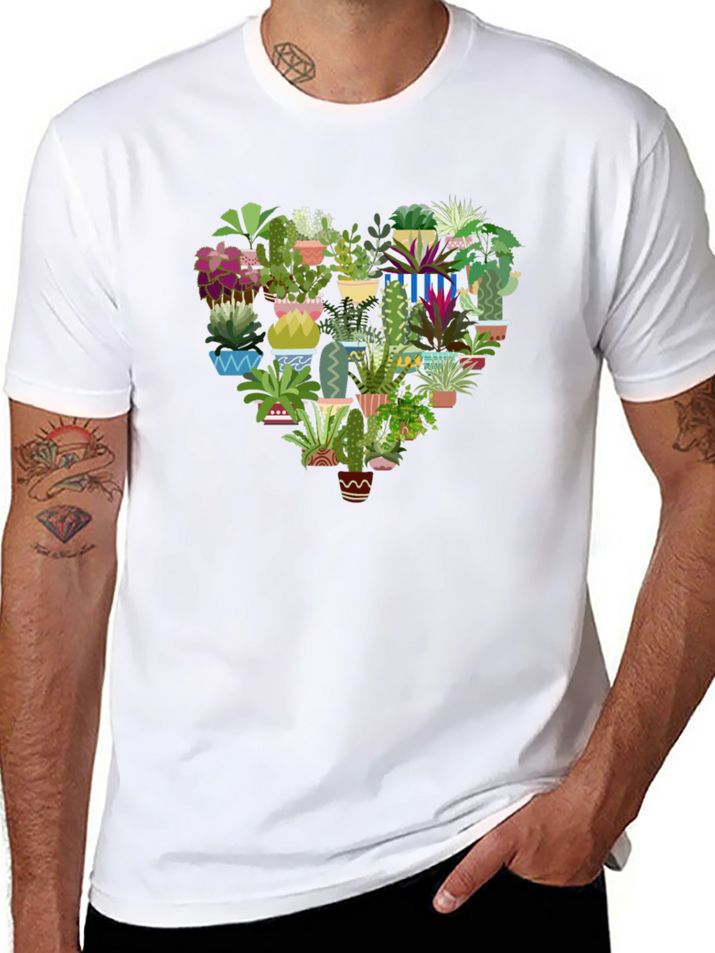 Cactus Heart T-Shirt - Modern Graphic Tee