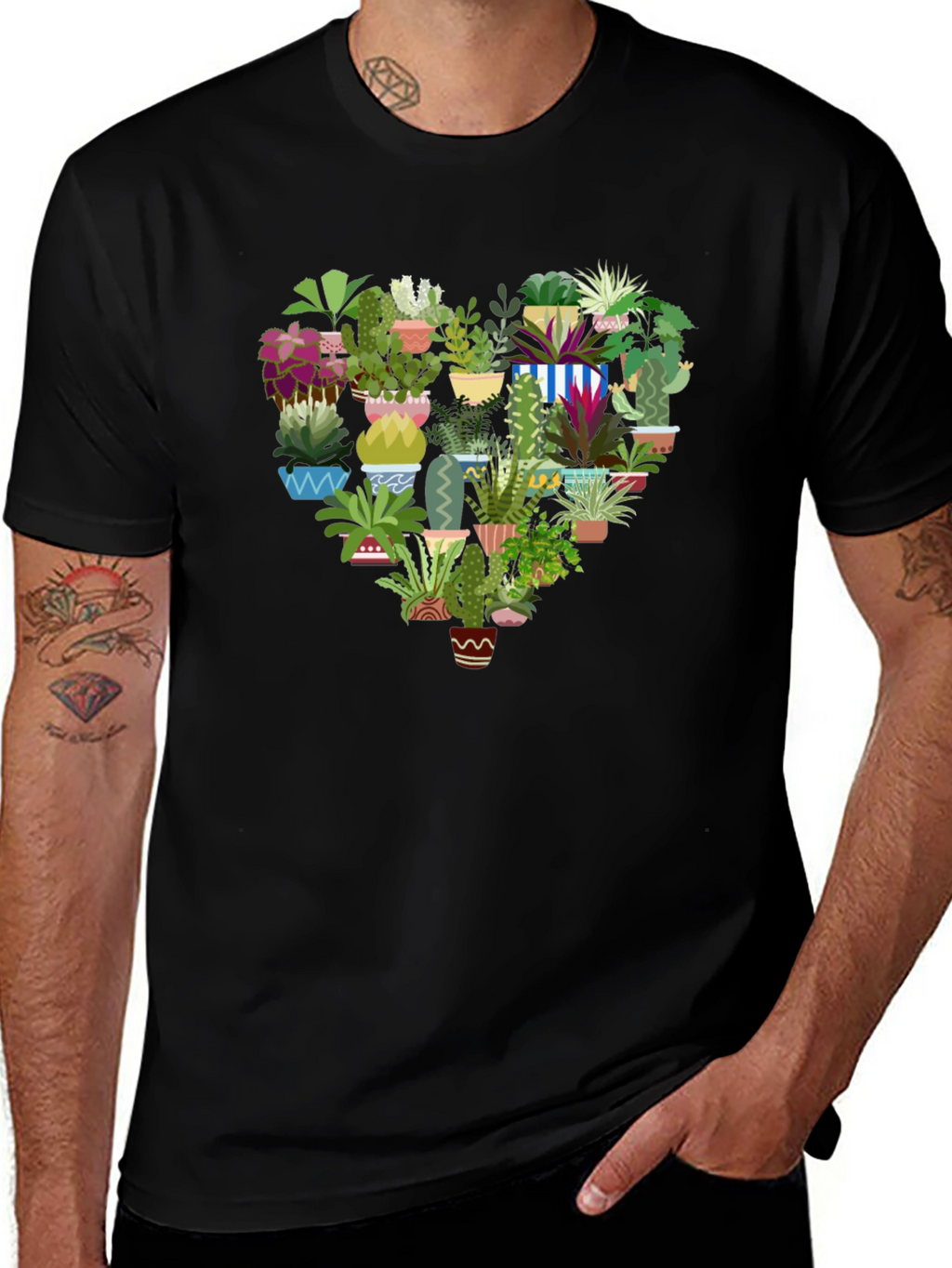 Cactus Heart T-Shirt - Modern Graphic Tee