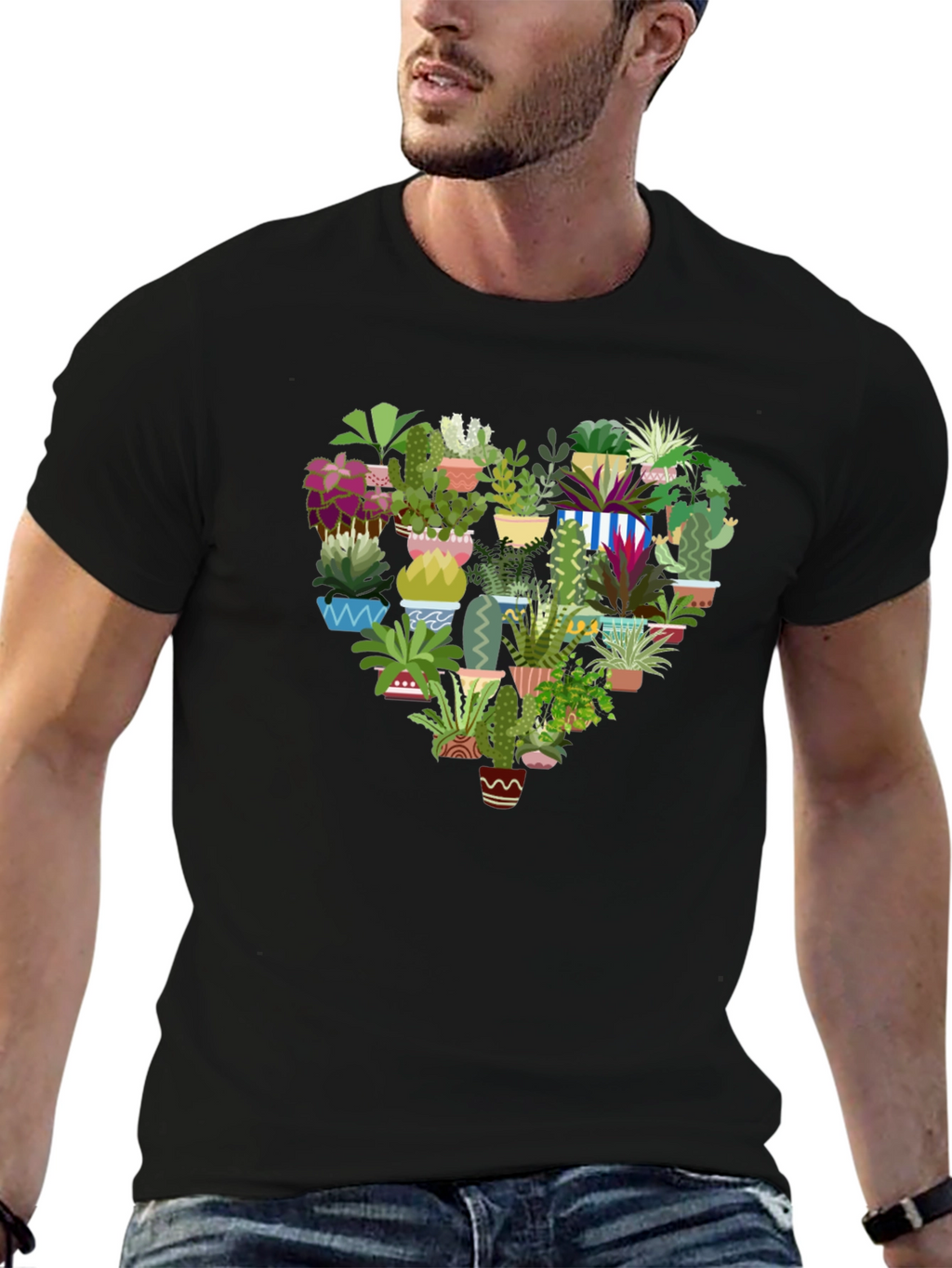 Cactus Heart T-Shirt - Modern Graphic Tee