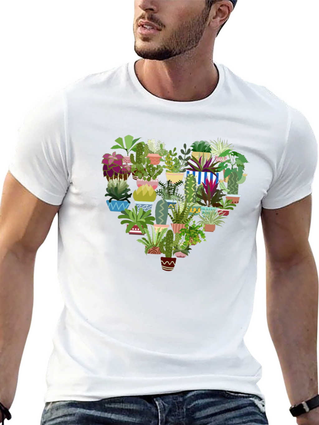 Cactus Heart T-Shirt - Modern Graphic Tee